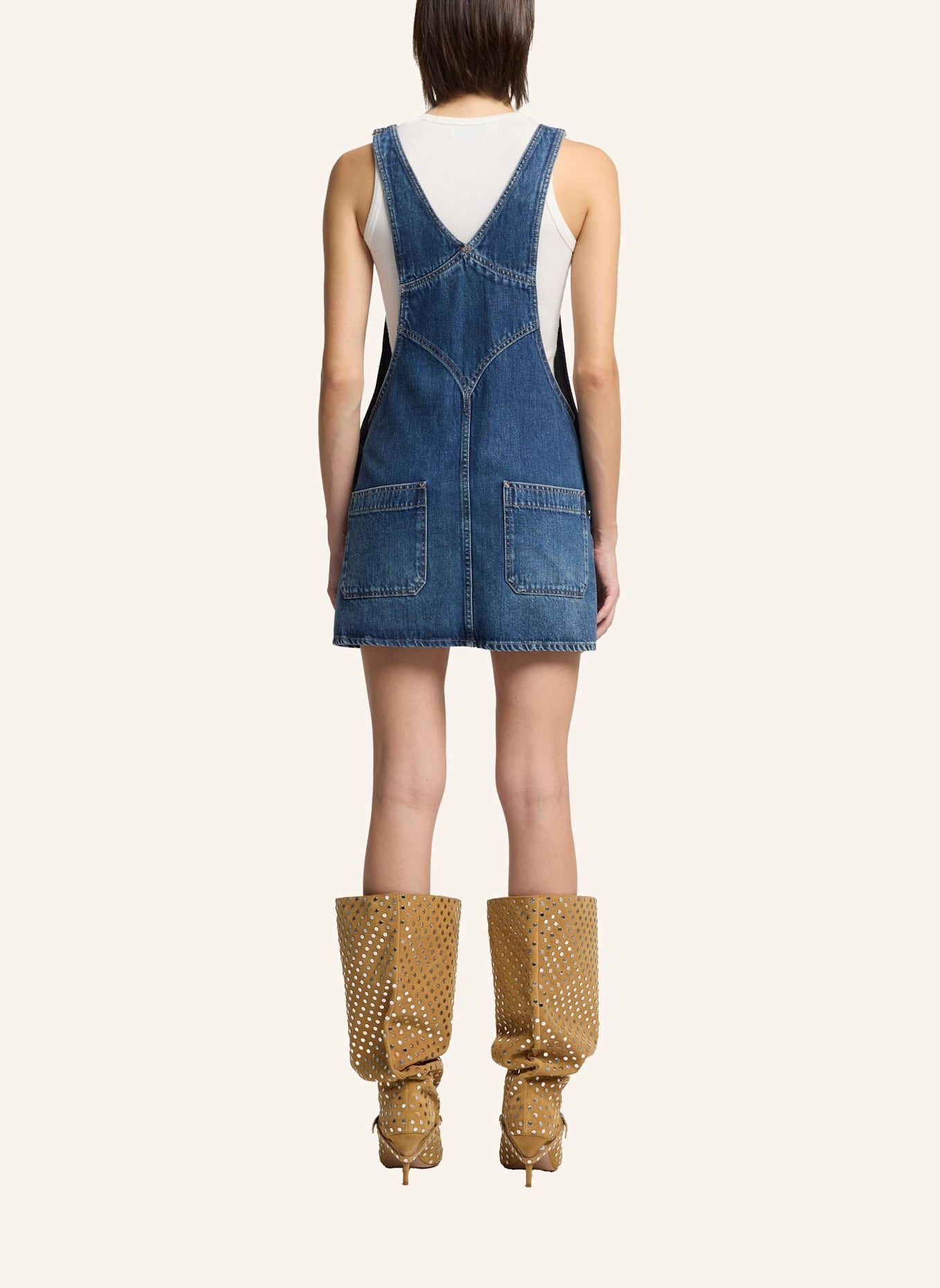 7 for all mankind DUNGARESS Denim Skirt: BLAU