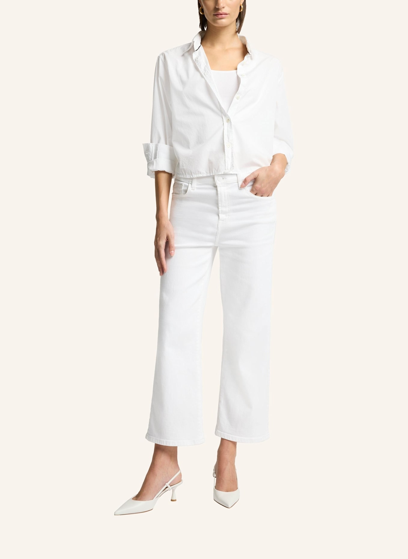 7 for all mankind Pants CROPPED ALEXA Flare Fit: WEISS