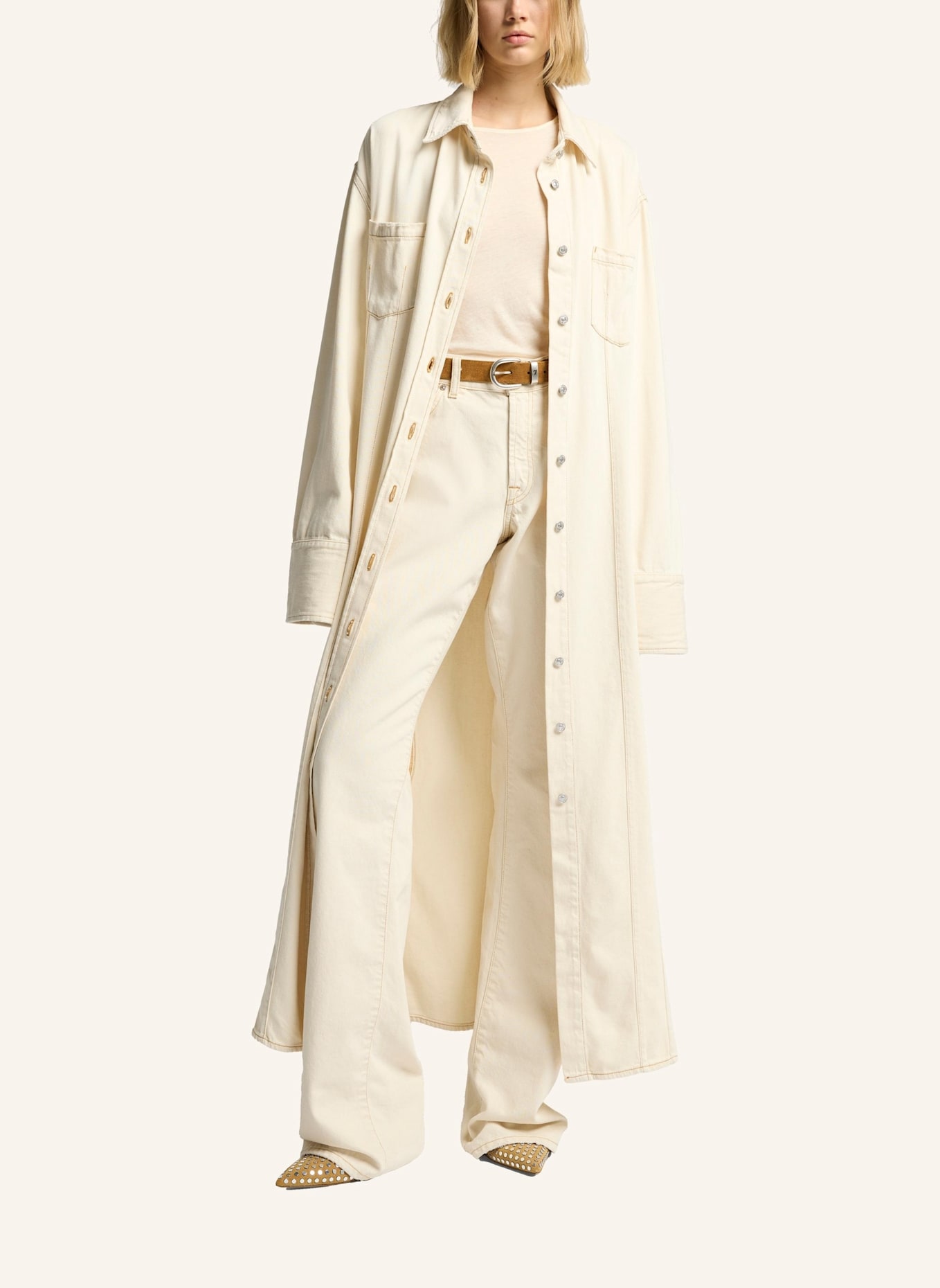 7 for all mankind L/S CREW T-shirt: ECRU