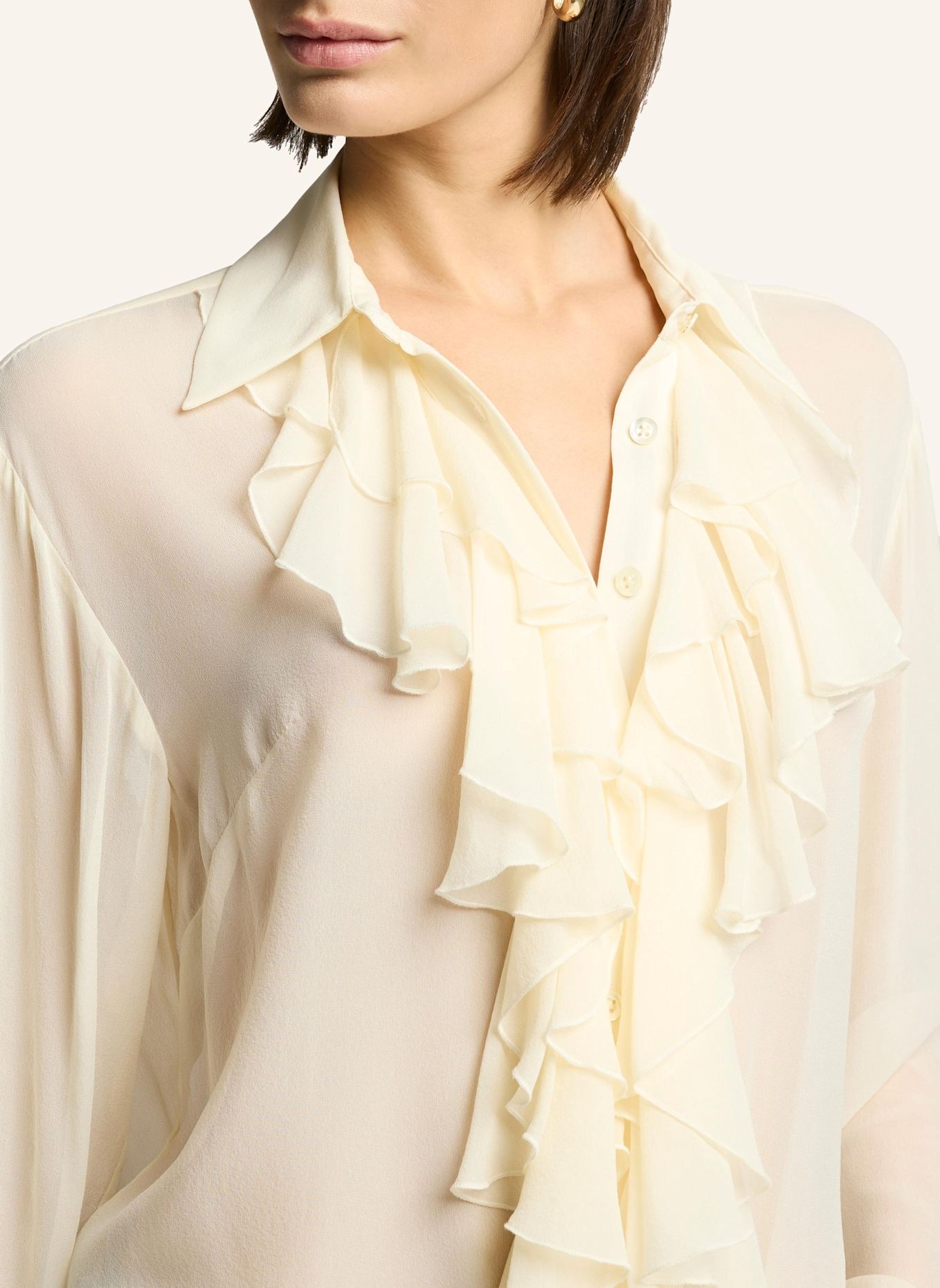 7 for all mankind RUFFLE Shirt: ECRU