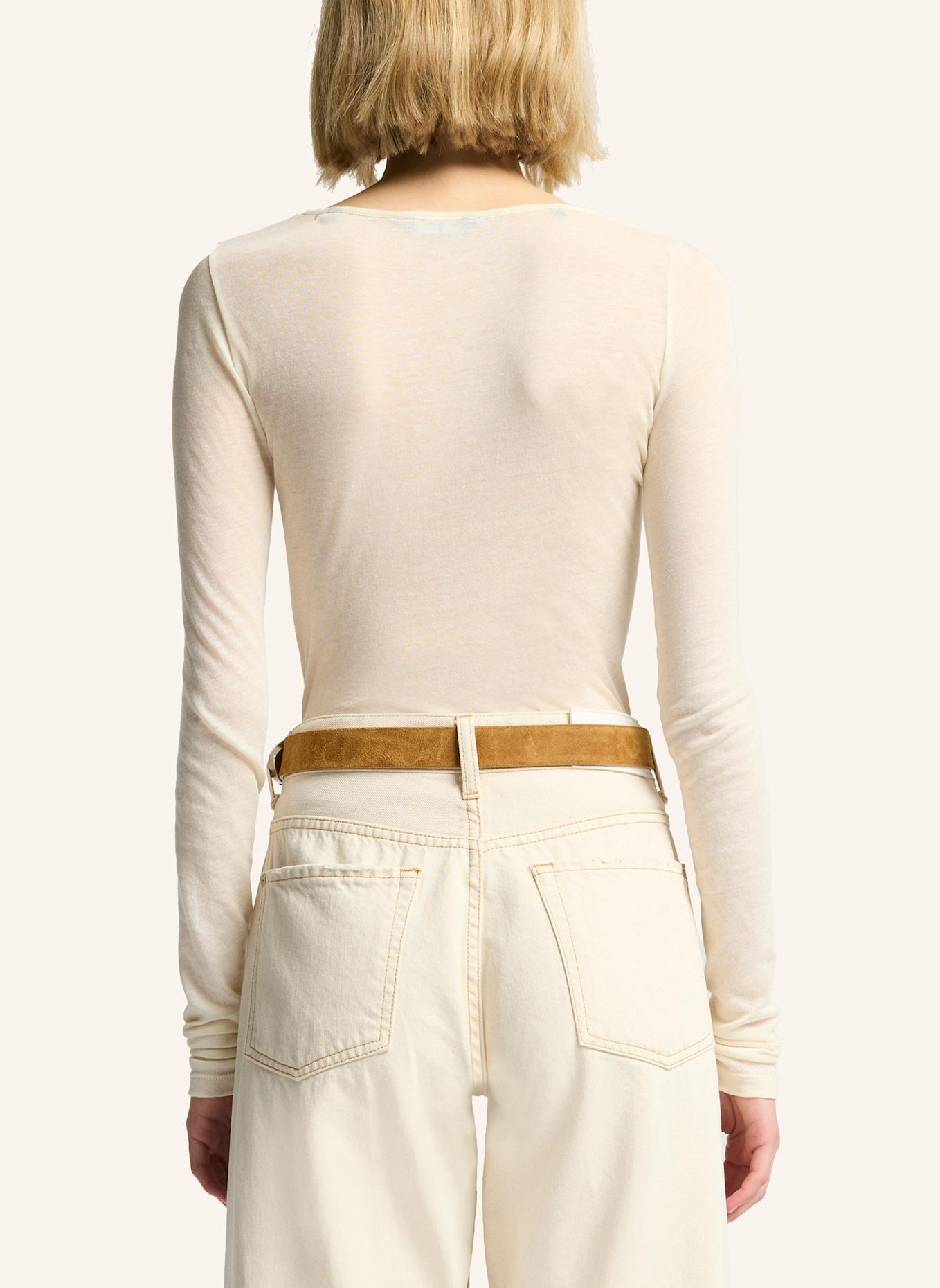 7 for all mankind L/S CREW T-shirt: ECRU