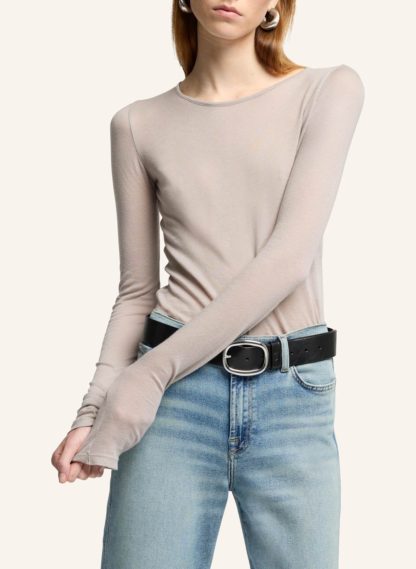 7 for all mankind L/S CREW T-shirt: GRAU