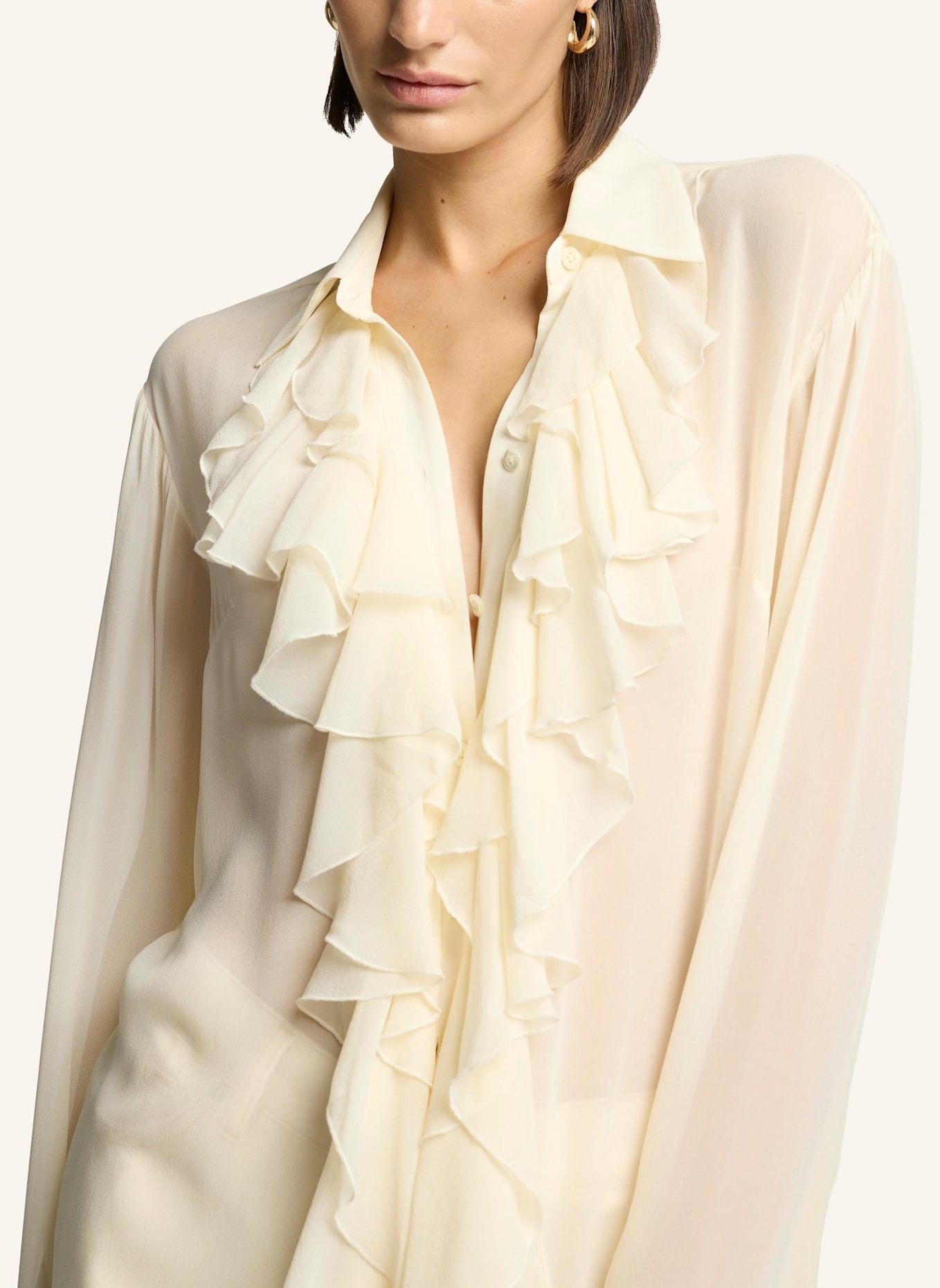 7 for all mankind RUFFLE Dress: ECRU