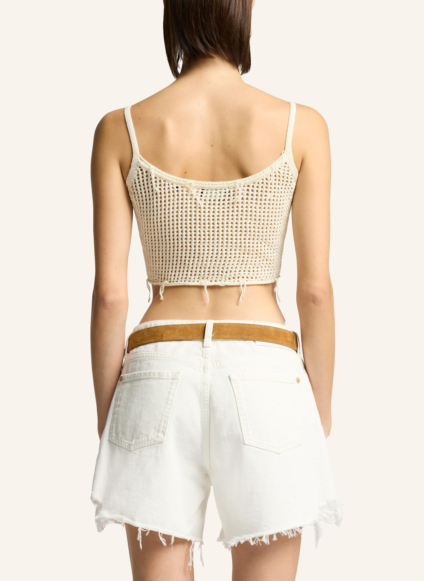 7 for all mankind CROPPED TANK Top: ECRU