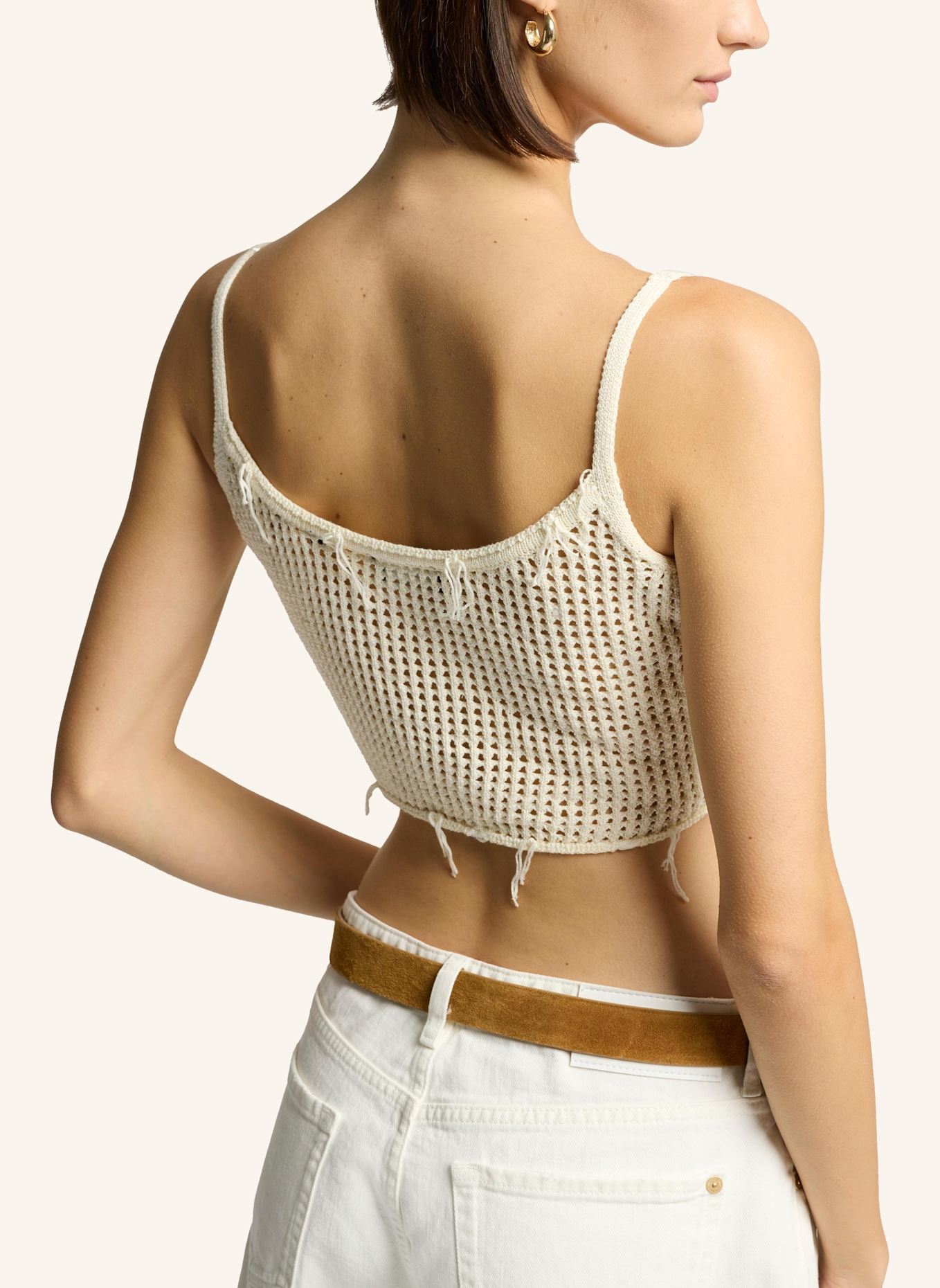 7 for all mankind CROPPED TANK Top: ECRU