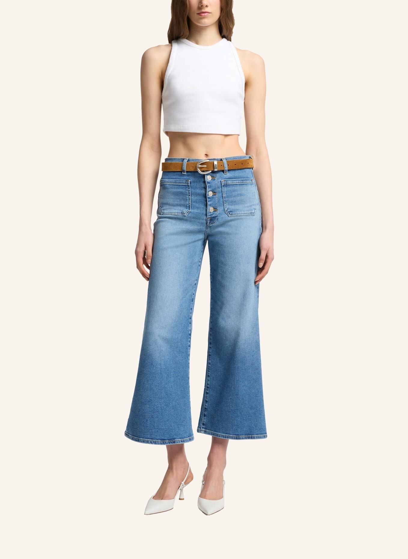 7 for all mankind Jeans ULTRA HIGH RISE CROPPED JO Wide Leg fit: BLAU