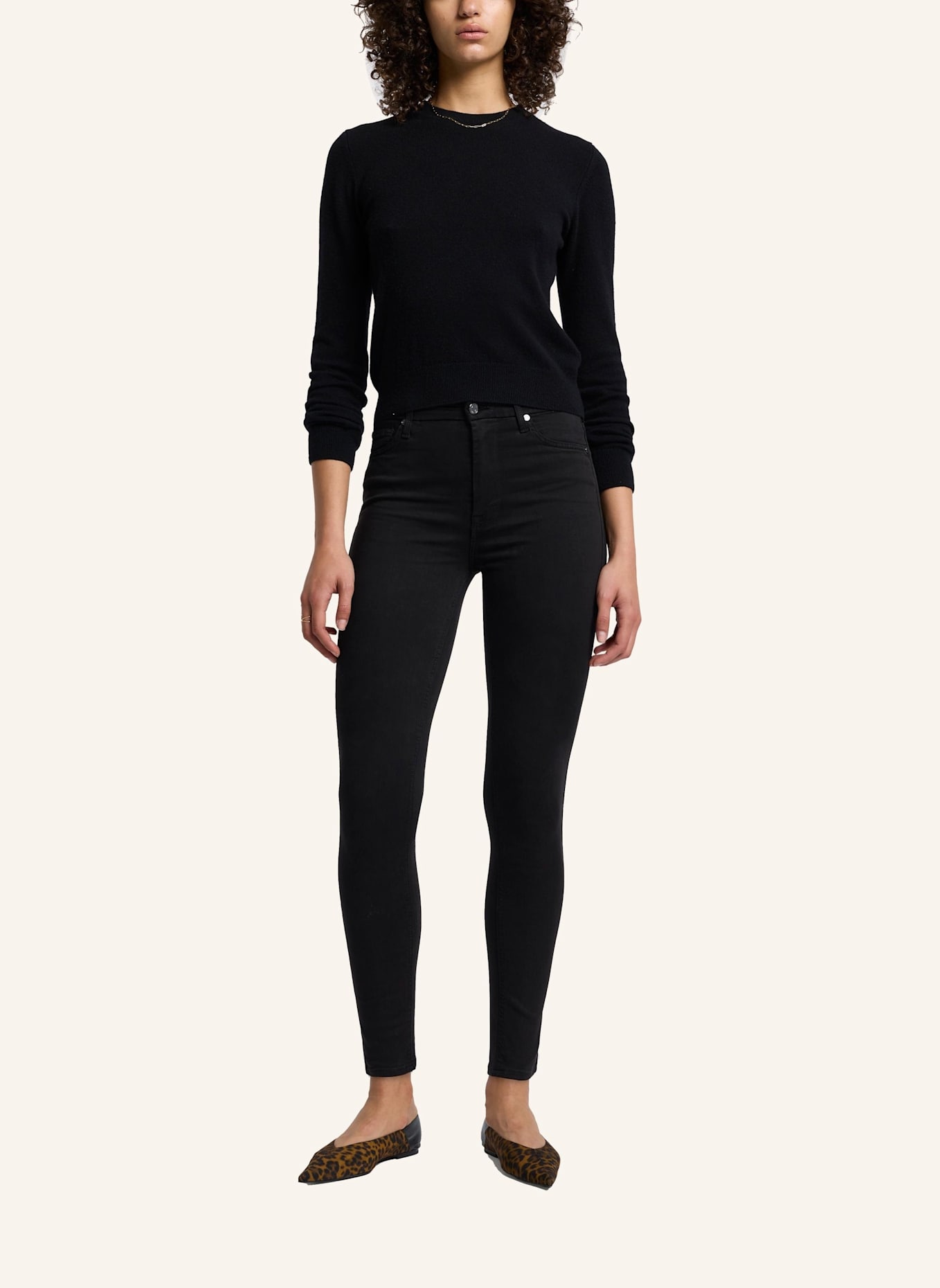 7 for all mankind Jeans HIGH RISE Skinny Fit: SCHWARZ