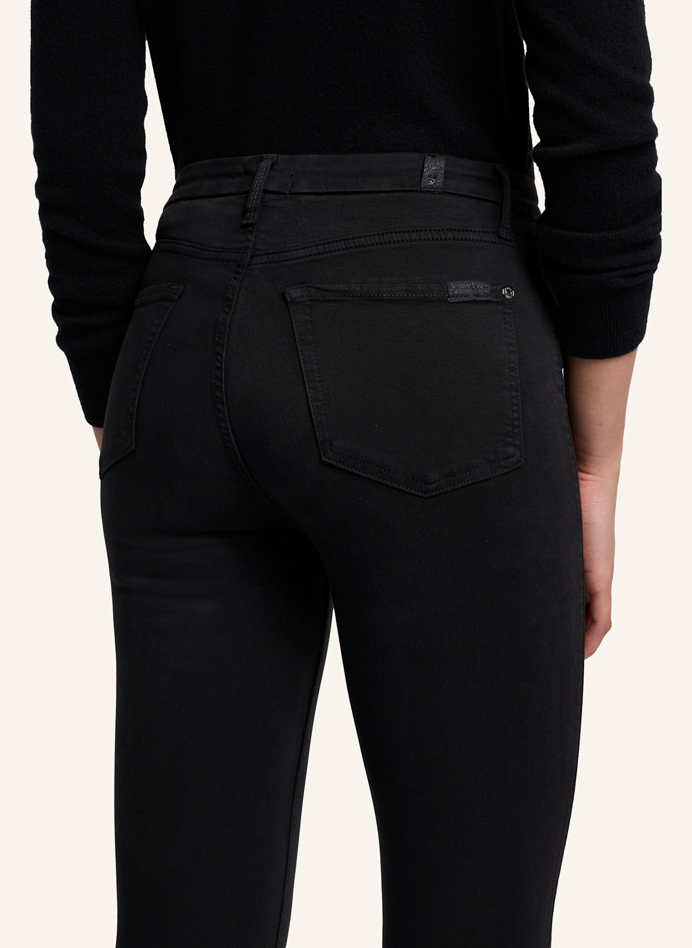 7 for all mankind Jeans HIGH RISE Skinny Fit: SCHWARZ