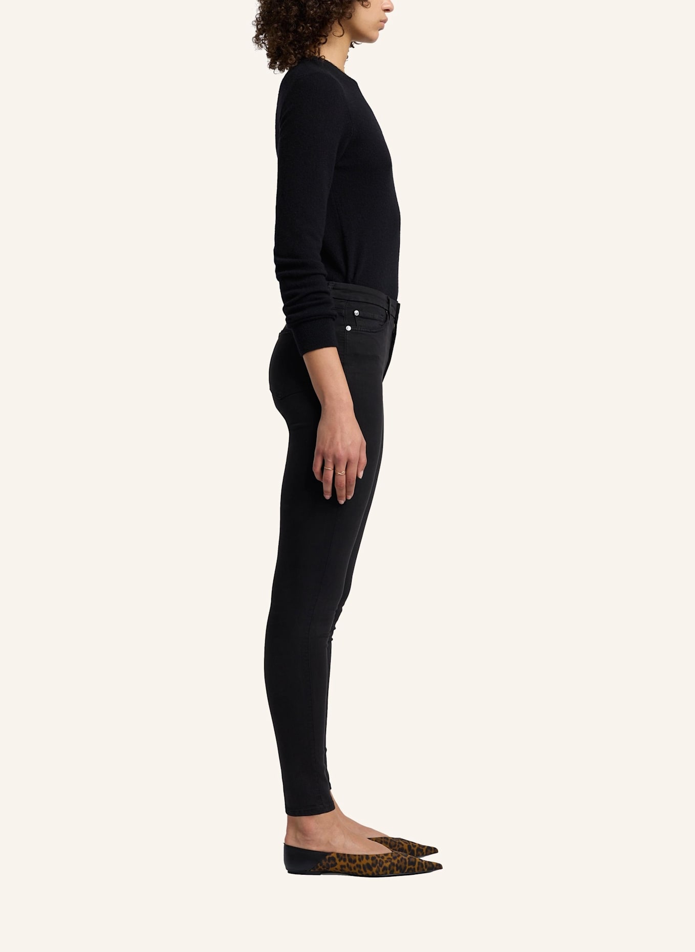 7 for all mankind Jeans HIGH RISE Skinny Fit: SCHWARZ