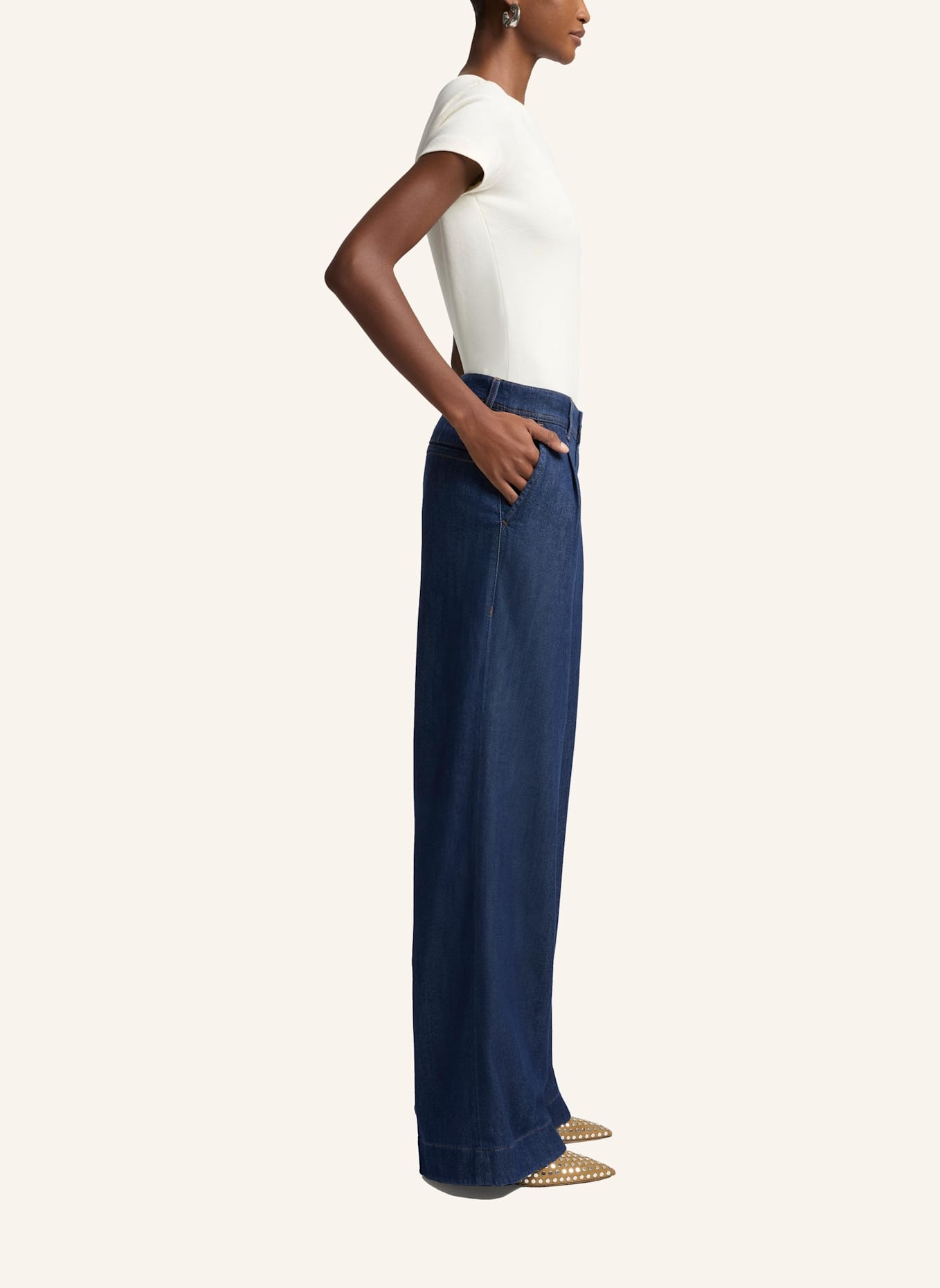 7 for all mankind Pants PLEATED Wide Leg fit: BLAU