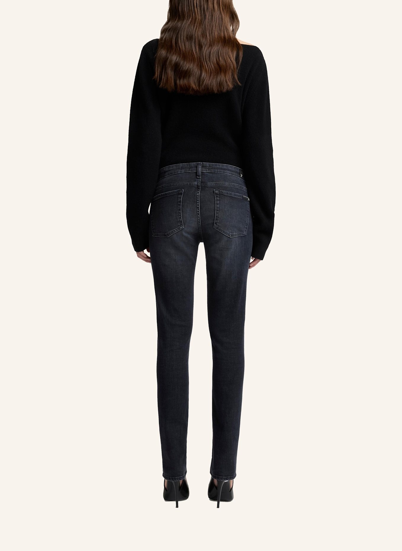 7 for all mankind Jeans LOW SKINNY Skinny Fit: SCHWARZ