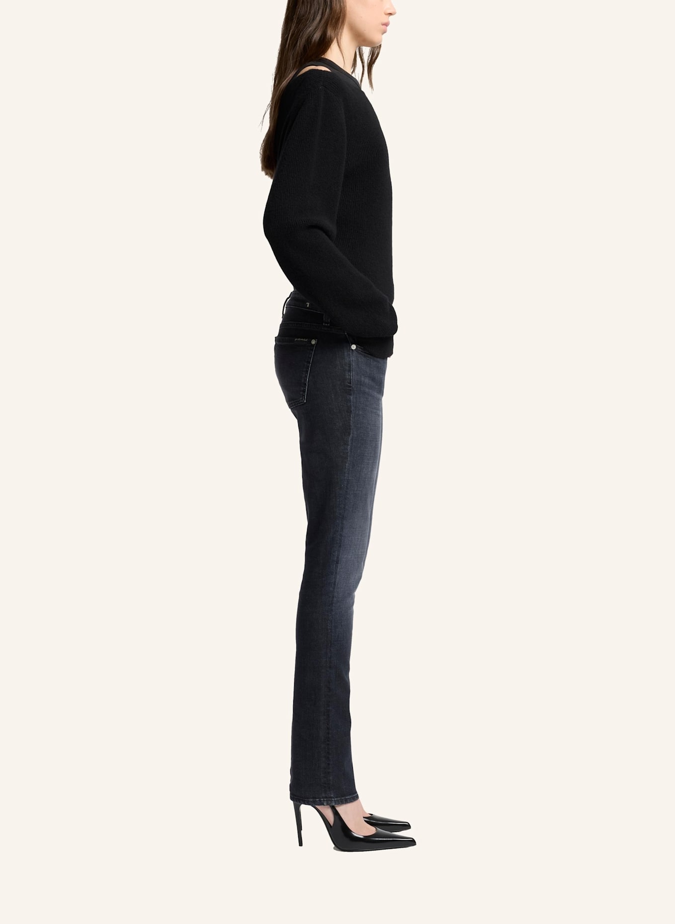 7 for all mankind Jeans LOW SKINNY Skinny Fit: SCHWARZ