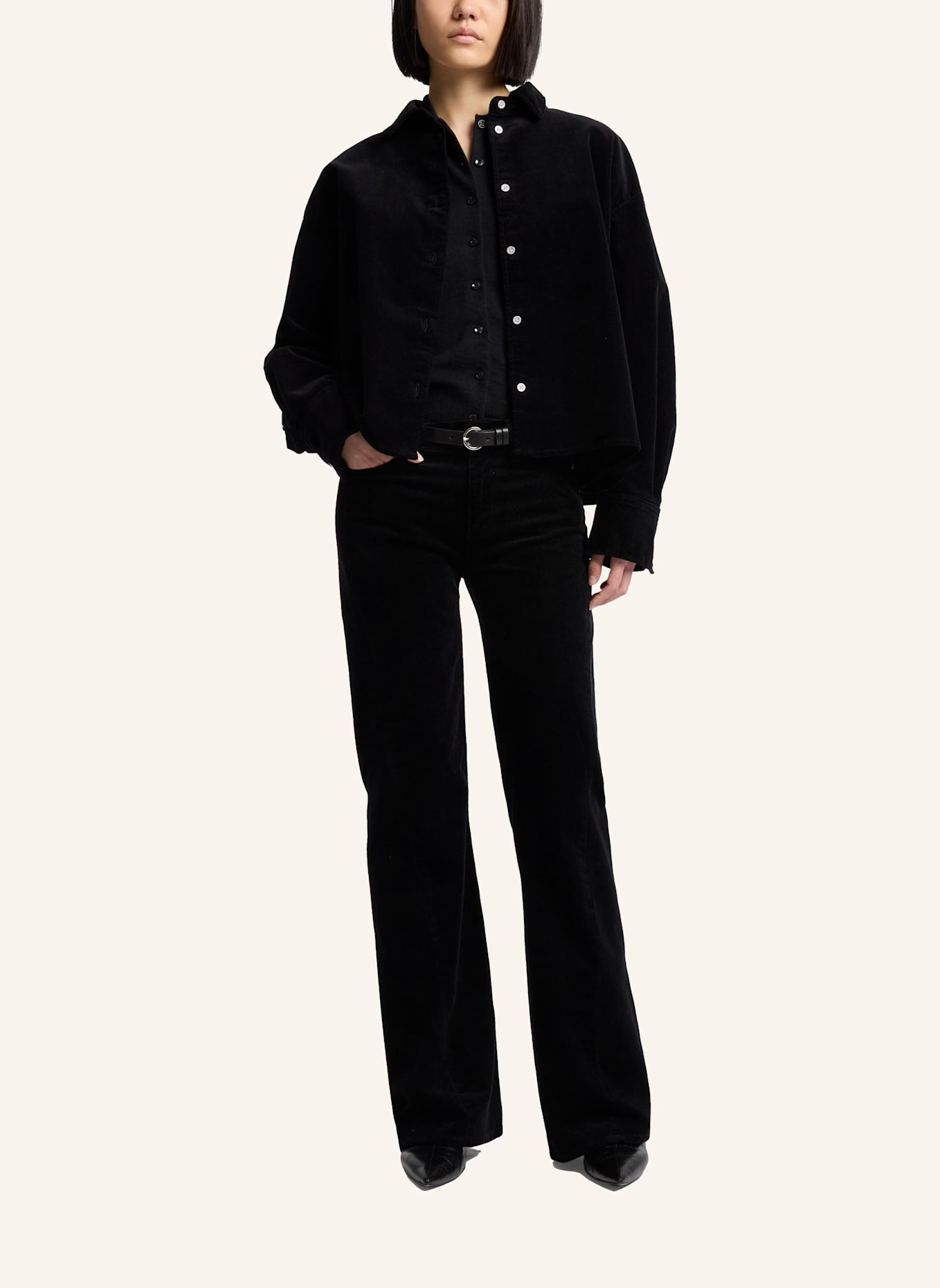 7 for all mankind Chino Pants TWISTED DOJO TAILORLESS Flare Fit: SCHWARZ