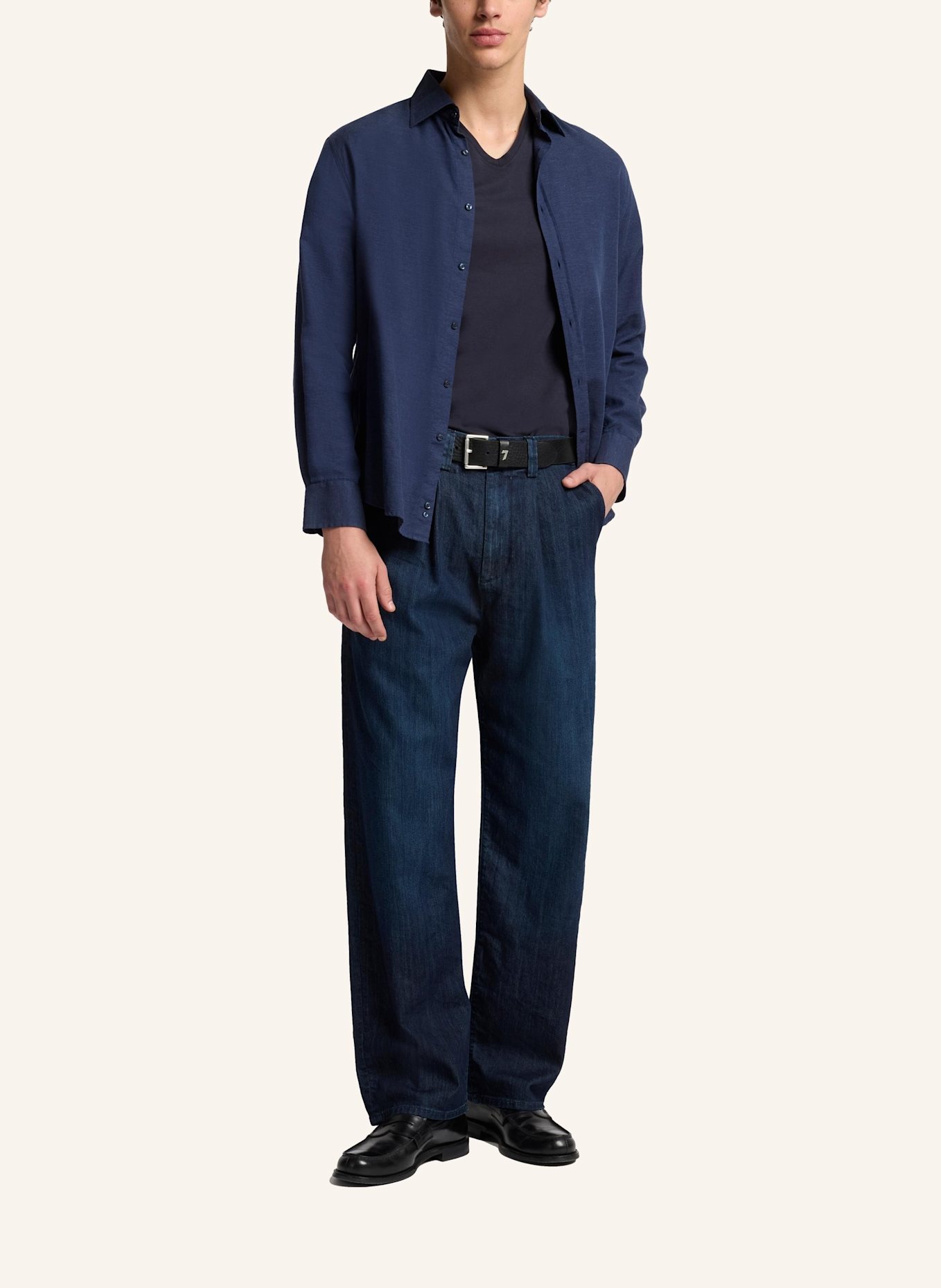 7 for all mankind Chino Pants PLEATED Straight Fit: BLAU