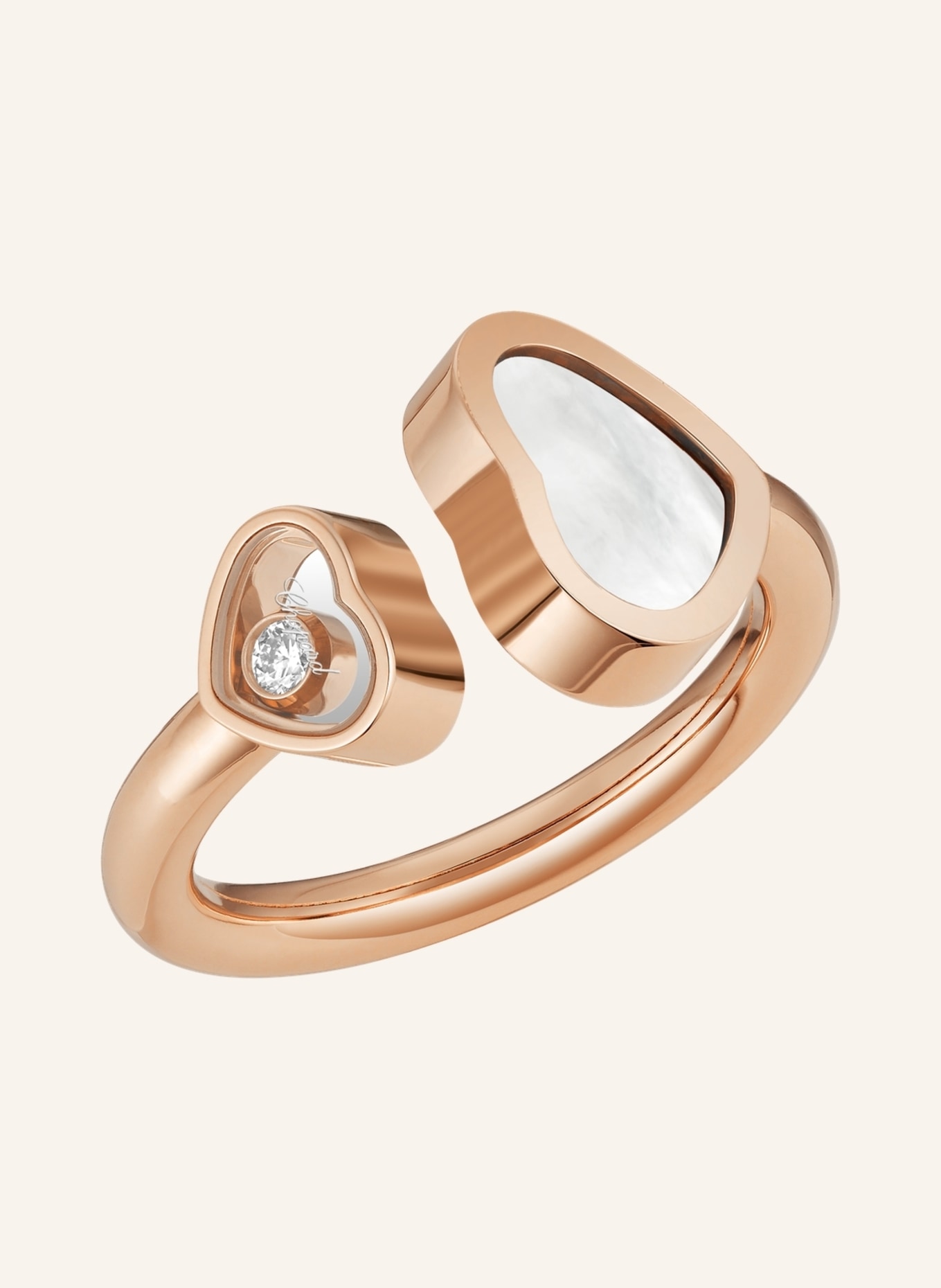 Chopard Ring HAPPY HEARTS Ring aus 18 Karat Roségold, Diamanten und Perlmutt, Farbe: ROSÉGOLD (Bild 2)