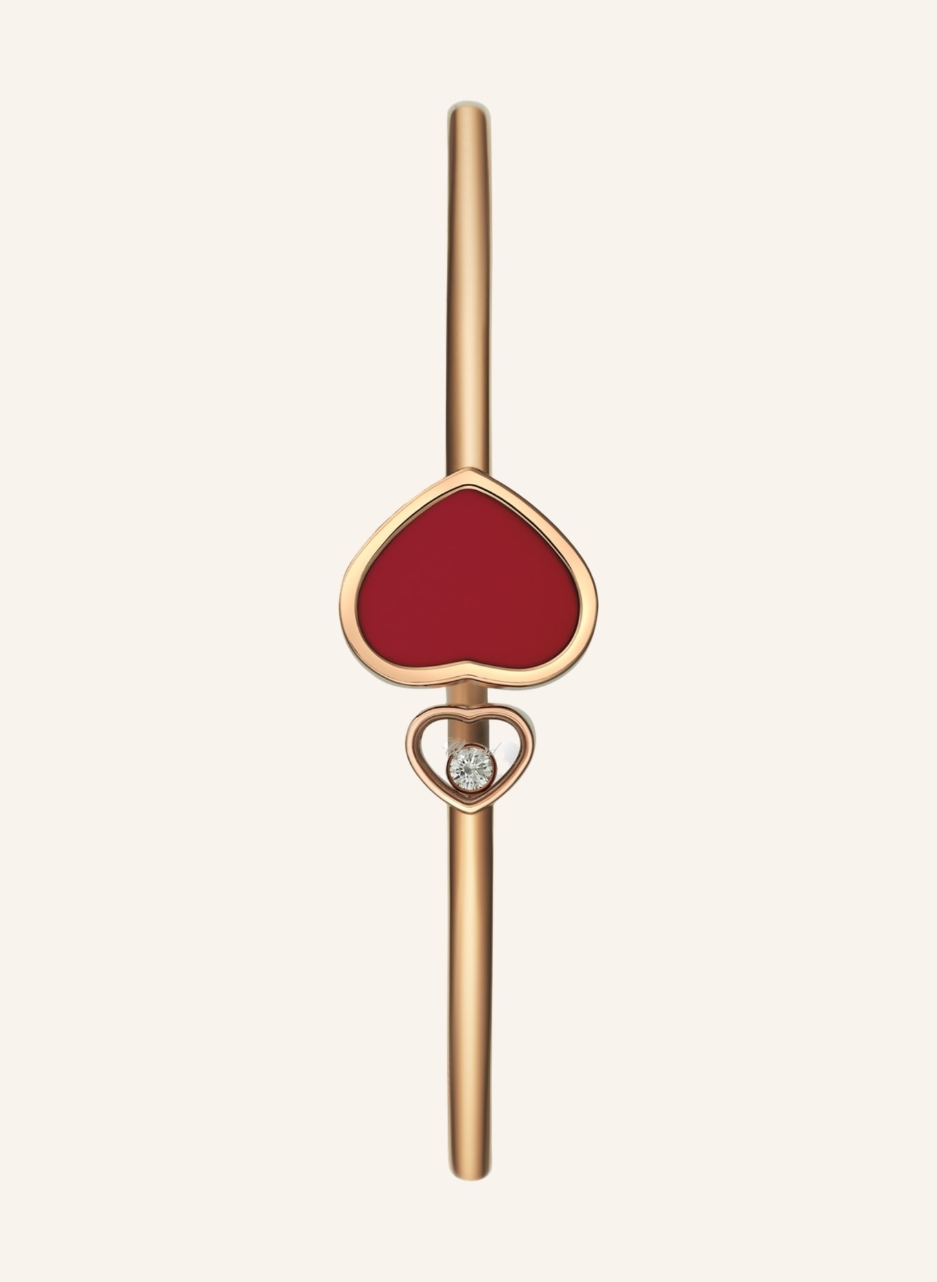 Chopard Armreif HAPPY HEARTS Armreif aus 18 Karat Roségold, Diamanten und roter Stein, Farbe: ROSÉGOLD (Bild 2)