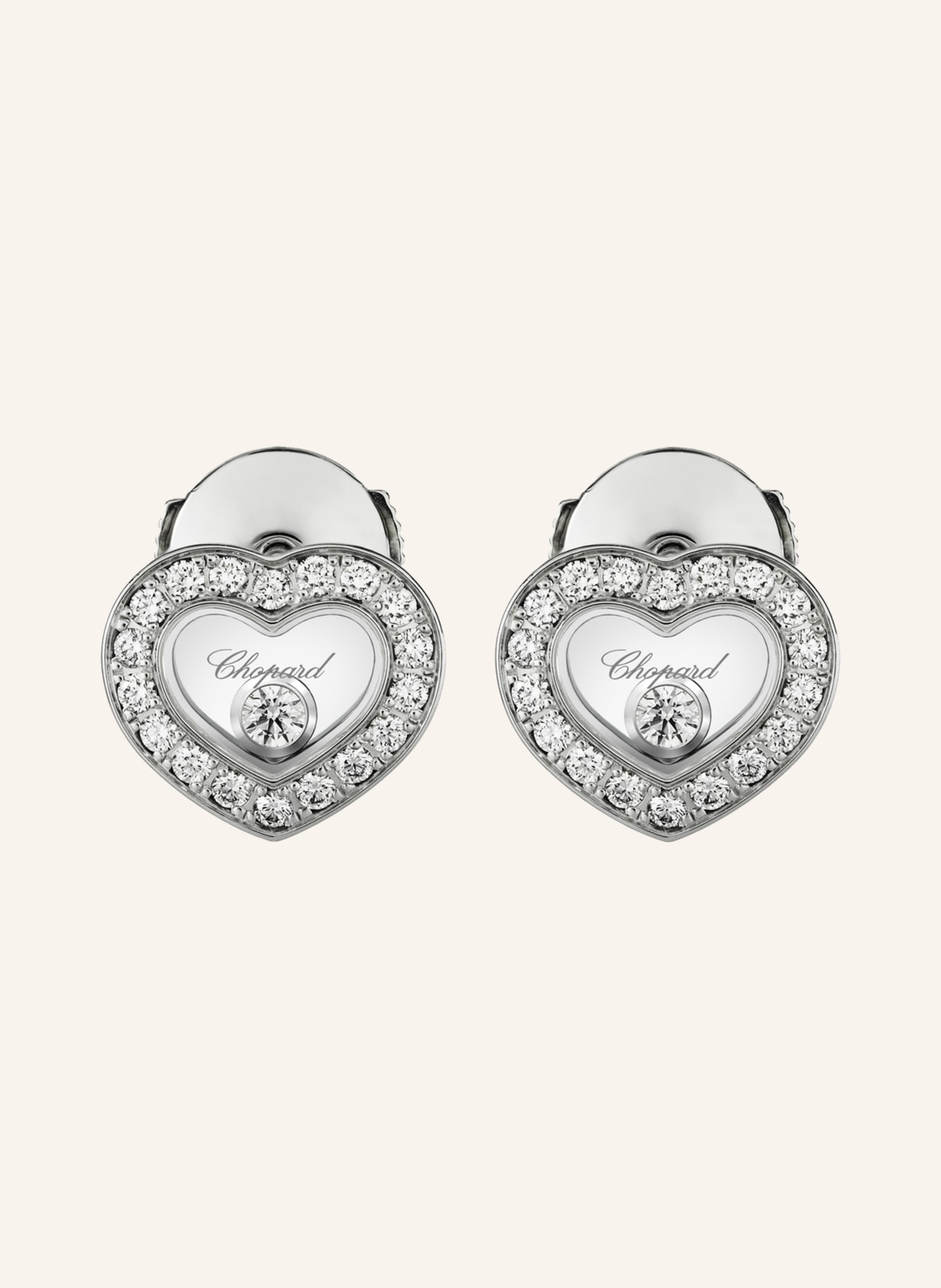 Chopard Ohrring HAPPY DIAMONDS ICONS Ohrringe aus 18 Karat Weißgold und Diamanten, Farbe: WEISSGOLD (Bild 1)
