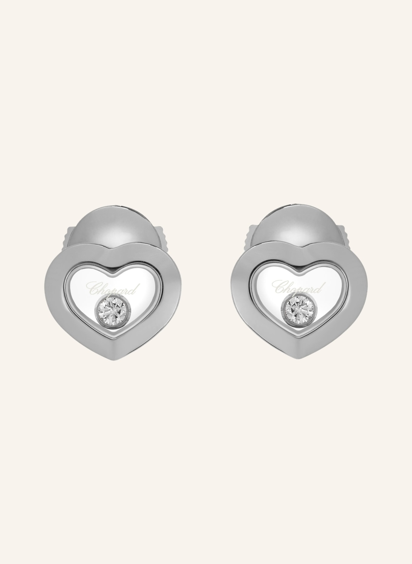 Chopard Ohrring HAPPY DIAMONDS ICONS Ohrringe aus 18 Karat Weißgold und Diamanten, Farbe: WEISSGOLD (Bild 1)