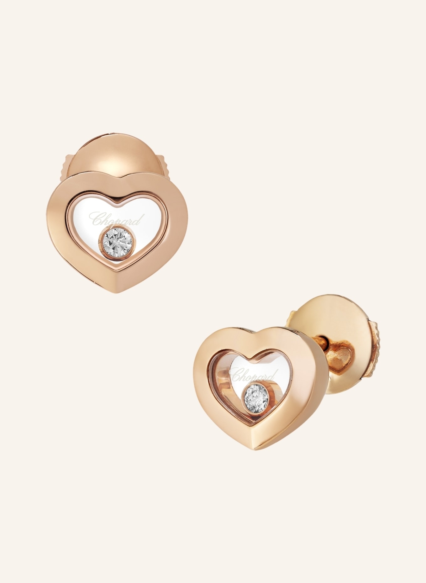 Chopard Ohrring HAPPY DIAMONDS ICONS Ohrringe aus 18 Karat Roségold und Diamanten, Farbe: ROSÉGOLD (Bild 2)