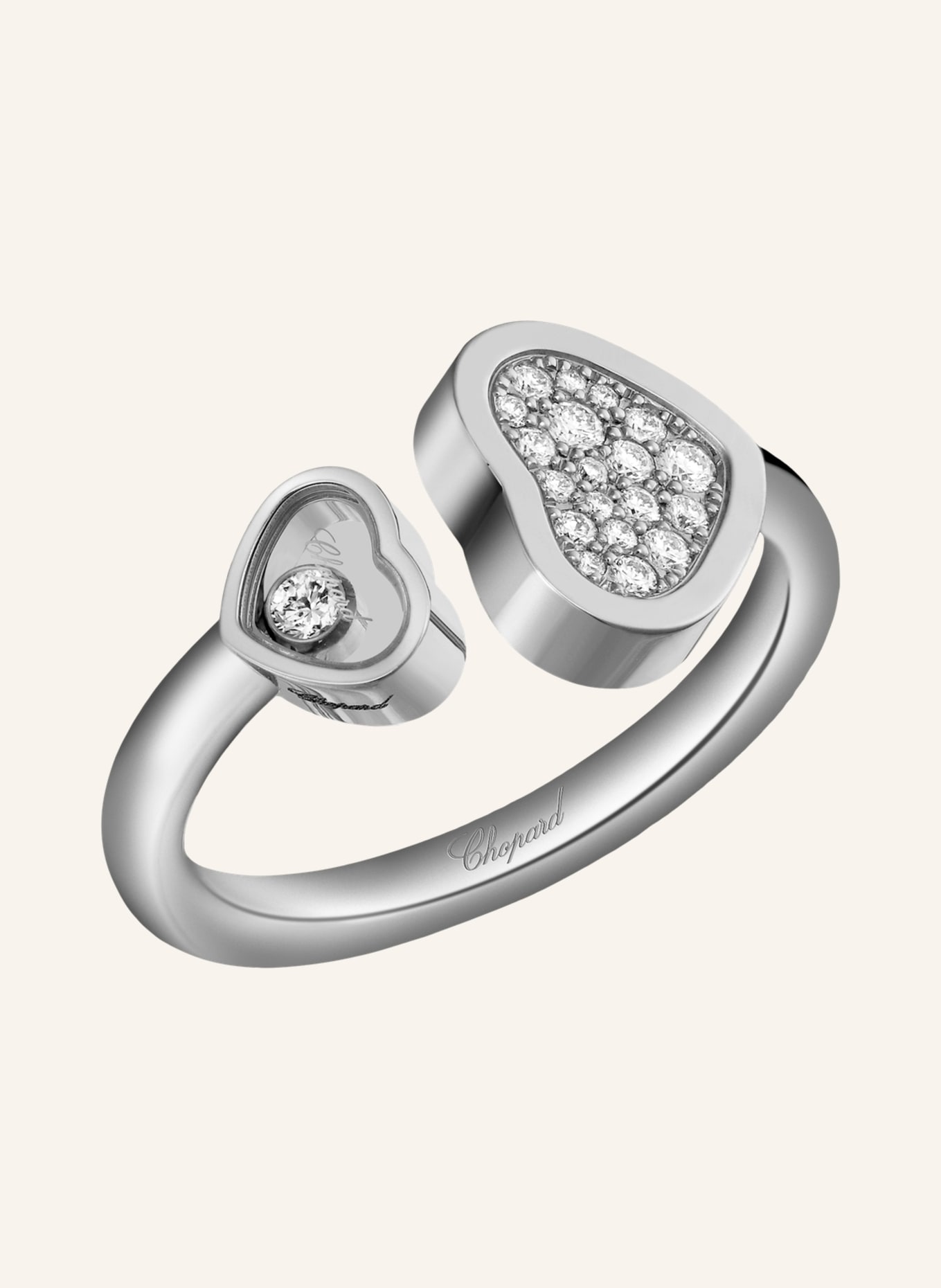 Chopard Ring HAPPY HEARTS Ring aus 18 Karat Weißgold und  Diamanten, Farbe: WEISSGOLD (Bild 2)
