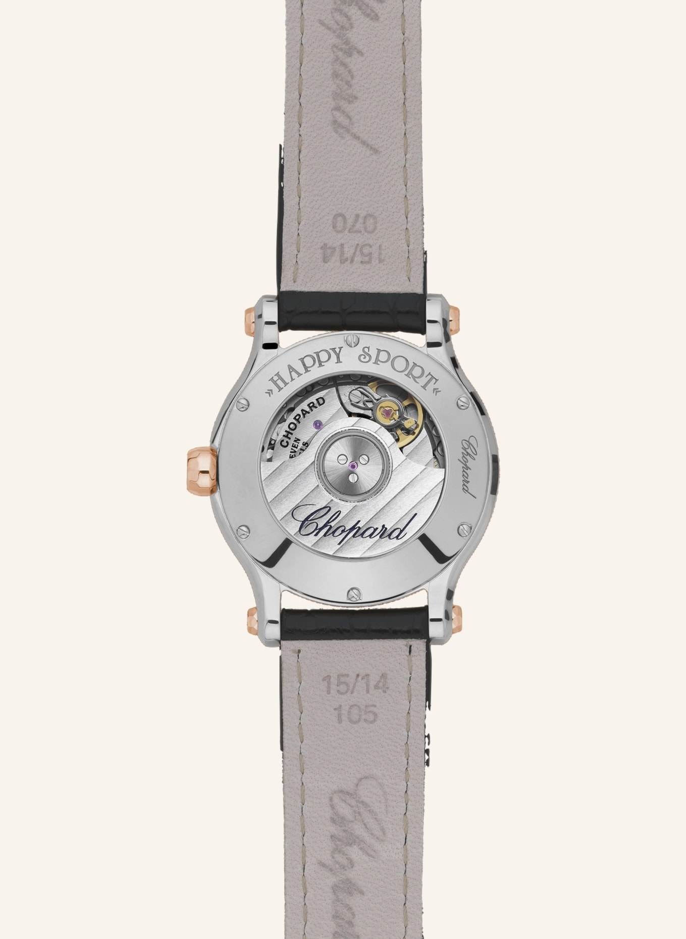 Chopard Uhr HAPPY SPORT Uhr mit 30 mm Gehäuse, Automatik, 18 Karat Roségold, Edelstahl und Diamanten, Farbe: ROSÉGOLD/ SILBER (Bild 2)
