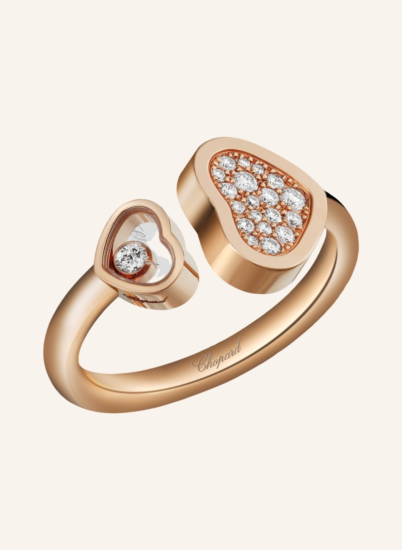Chopard Ring HAPPY HEARTS Ring aus 18 Karat Roségold und Diamanten, Farbe: ROSÉGOLD (Bild 2)