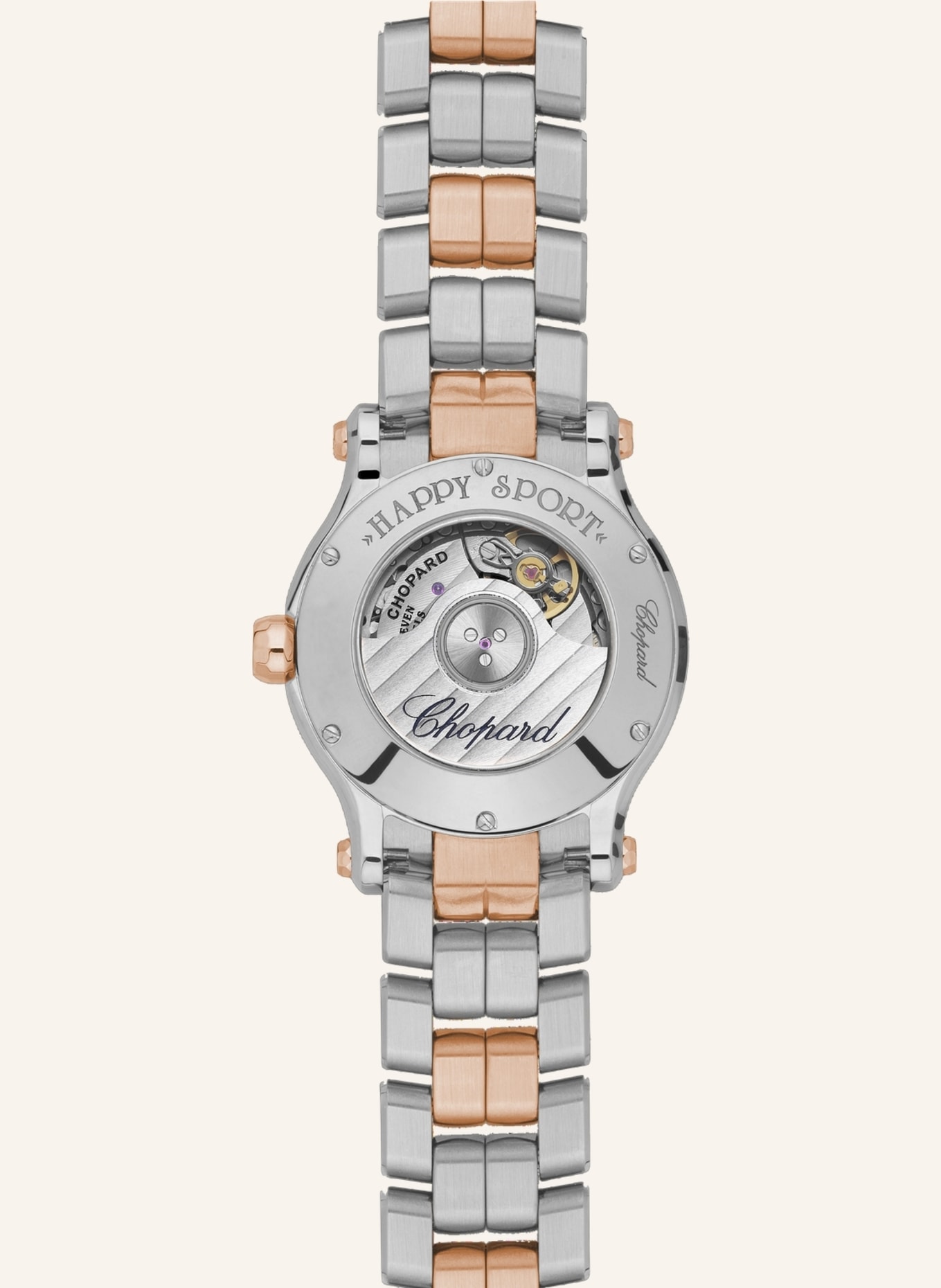 Chopard Uhr HAPPY SPORT Uhr mit 30 mm Gehäuse, Automatik, 18 Karat Roségold, Edelstahl und Diamanten, Farbe: ROSÉGOLD/ SILBER (Bild 2)