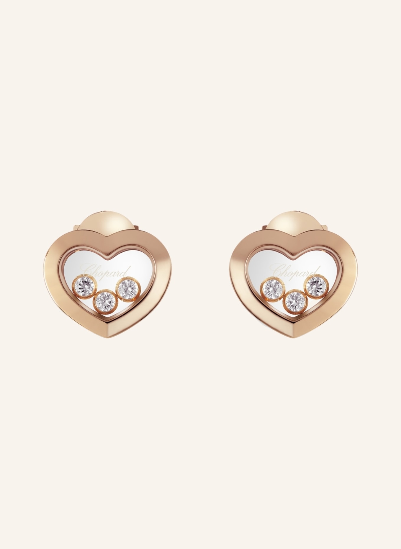 Chopard Ohrring HAPPY DIAMONDS ICONS Ohrringe aus 18 Karat Roségold und Diamanten, Farbe: ROSÉGOLD (Bild 1)