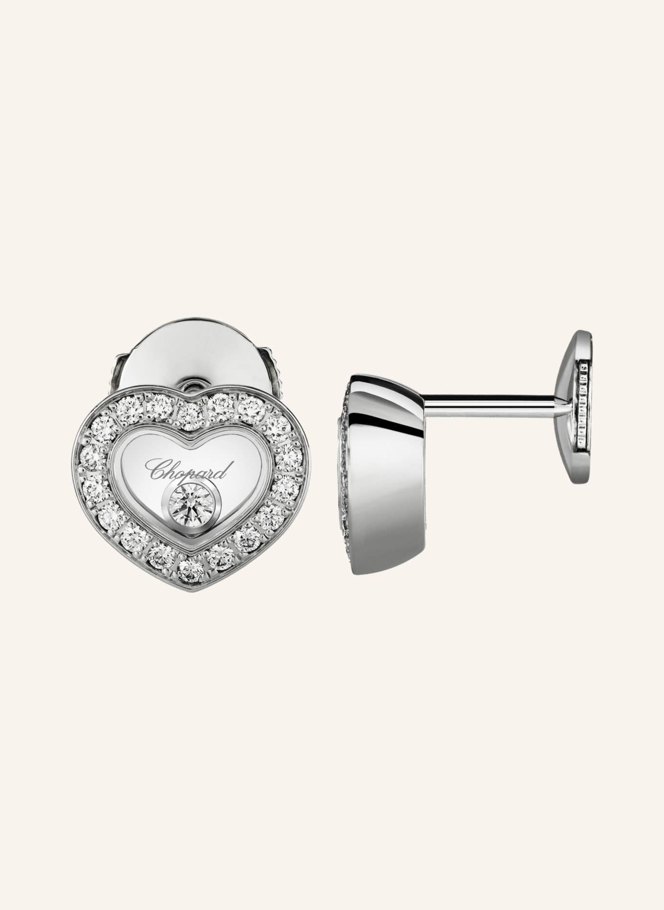 Chopard Ohrring HAPPY DIAMONDS ICONS Ohrringe aus 18 Karat Weißgold und Diamanten, Farbe: WEISSGOLD (Bild 3)