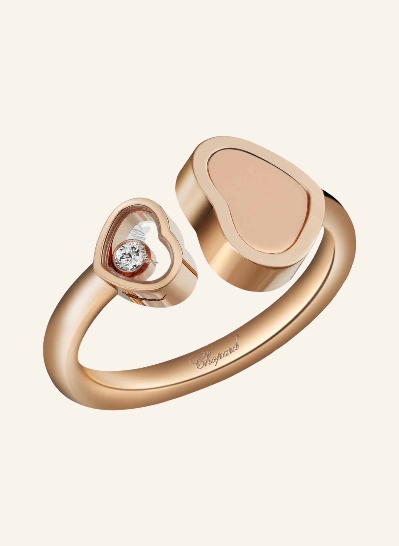Chopard Ring HAPPY HEARTS Ring aus 18 Karat Roségold, Diamanten und rosa Stein, Farbe: ROSÉGOLD (Bild 2)