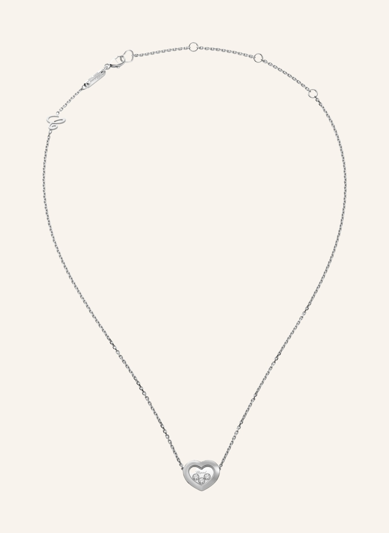Chopard Halskette HAPPY DIAMONDS ICONS Halskette aus 18 Karat Weißgold und Diamanten, Farbe: WEISSGOLD (Bild 3)
