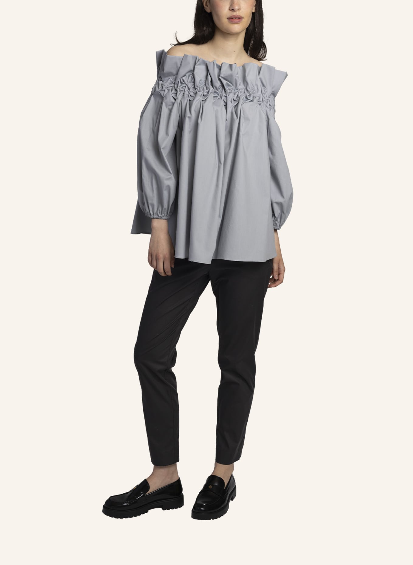 ARMARGENTUM Cold-Shoulder Bluse EUPHORIA mit 3/4-Arm: HELLBLAU