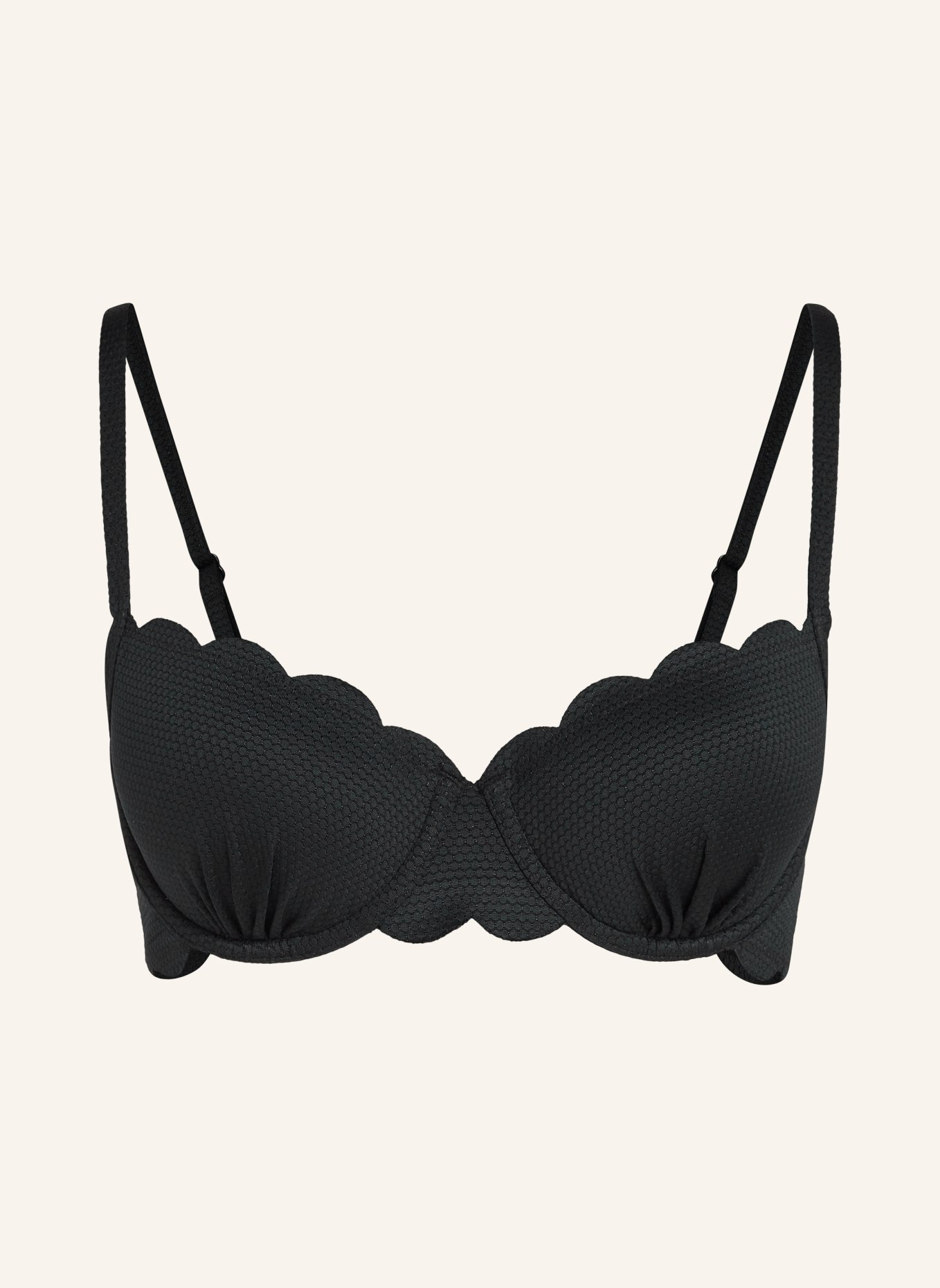 hunkemöller Bügel-Bikini-Top SCALLOP, Farbe: SCHWARZ (Bild 1)