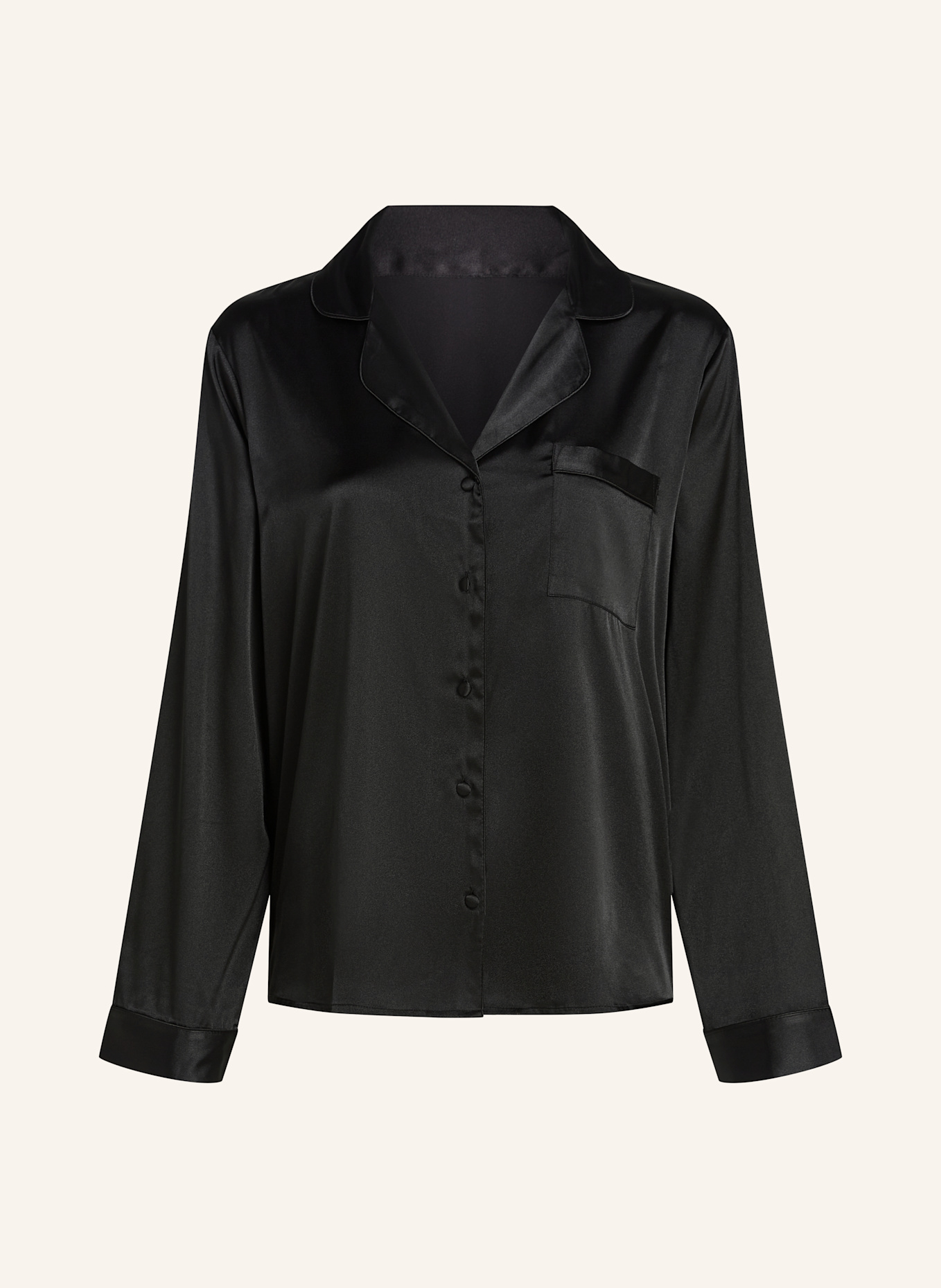 hunkemöller Schlafshirt SATIN, Farbe: SCHWARZ (Bild 1)