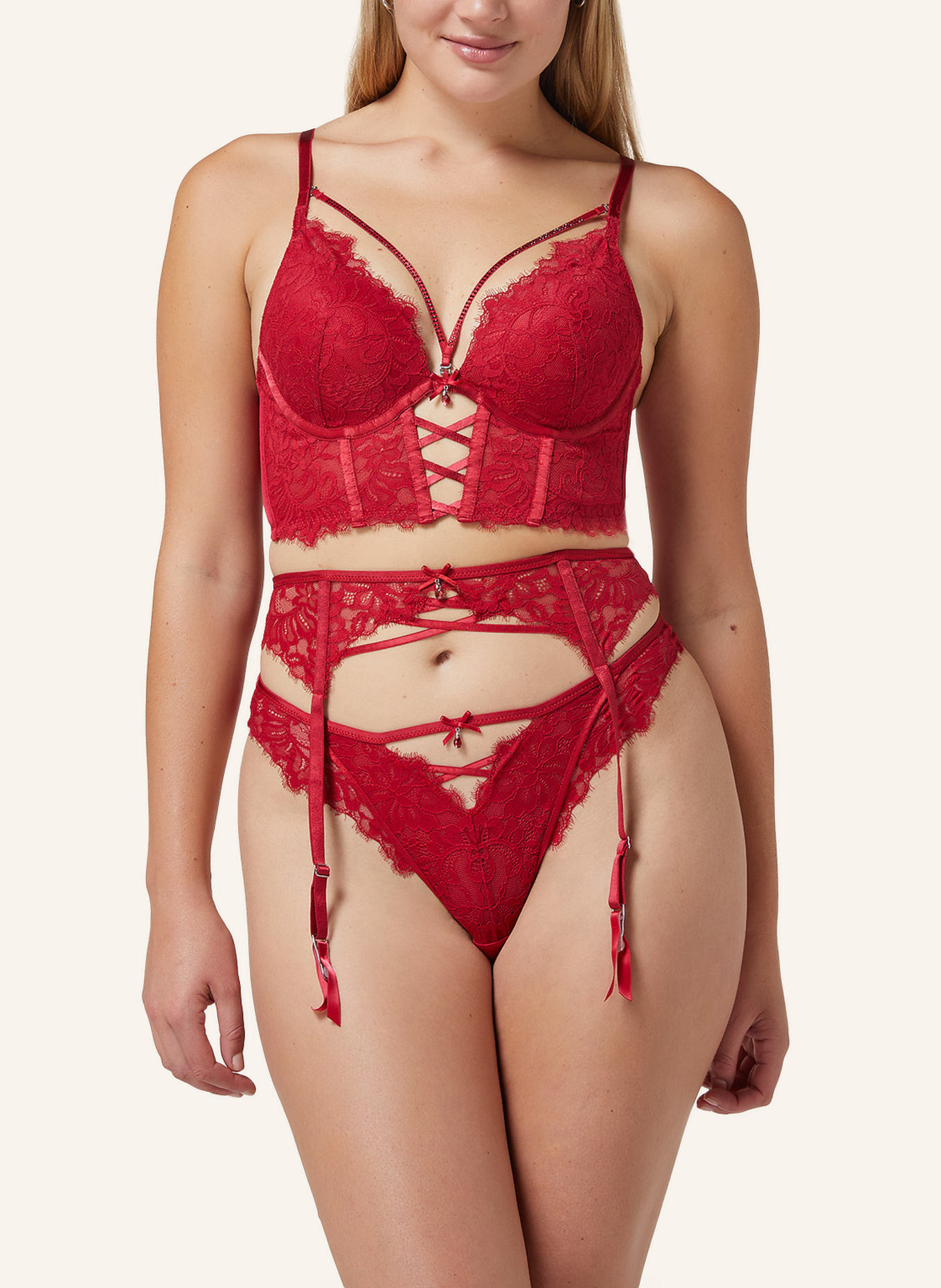 hunkemöller Stumpfhalter CHARLOTTA, Farbe: ROT (Bild 5)