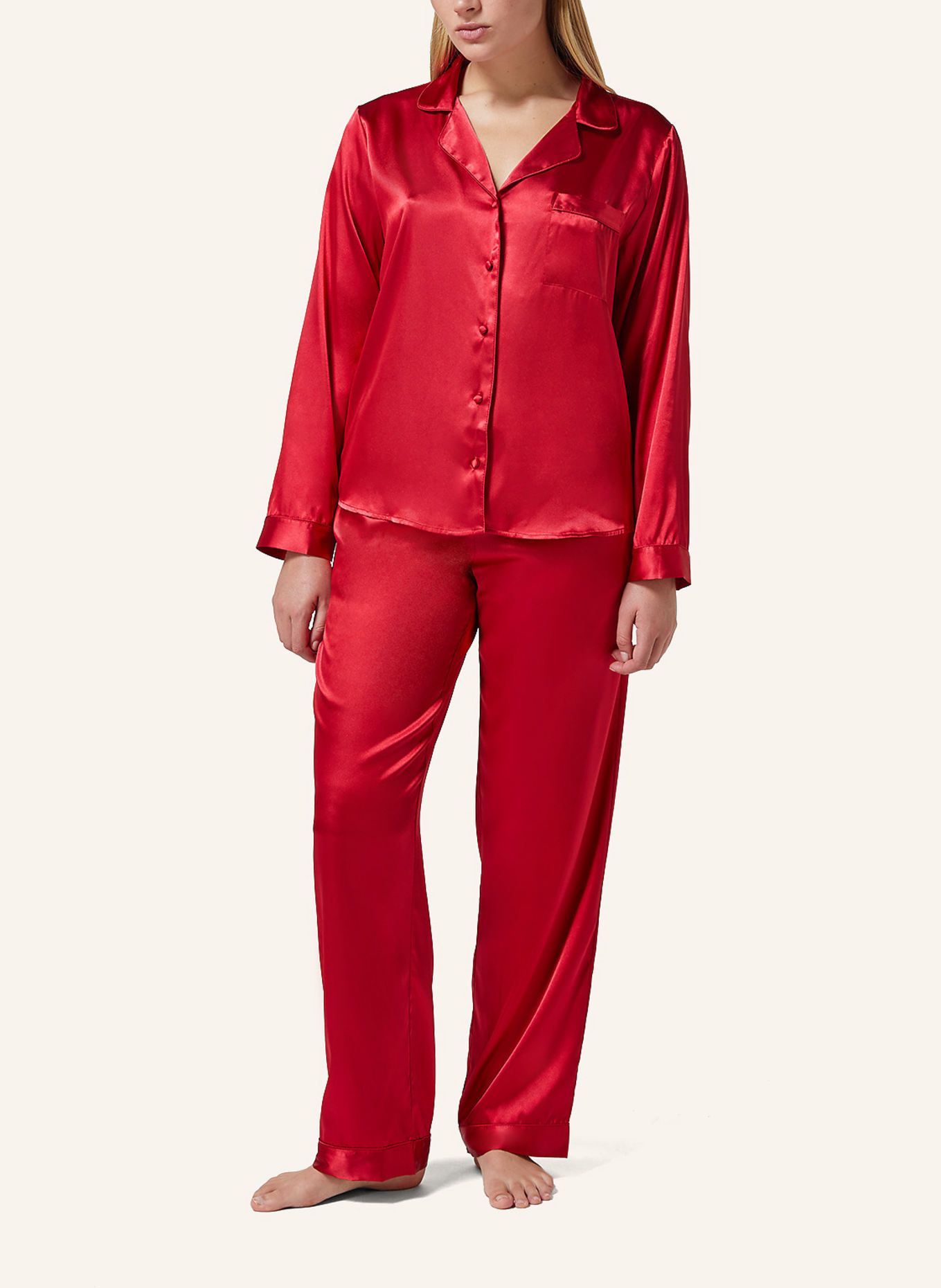 hunkemöller Schlafhose SATIN, Farbe: ROT (Bild 5)