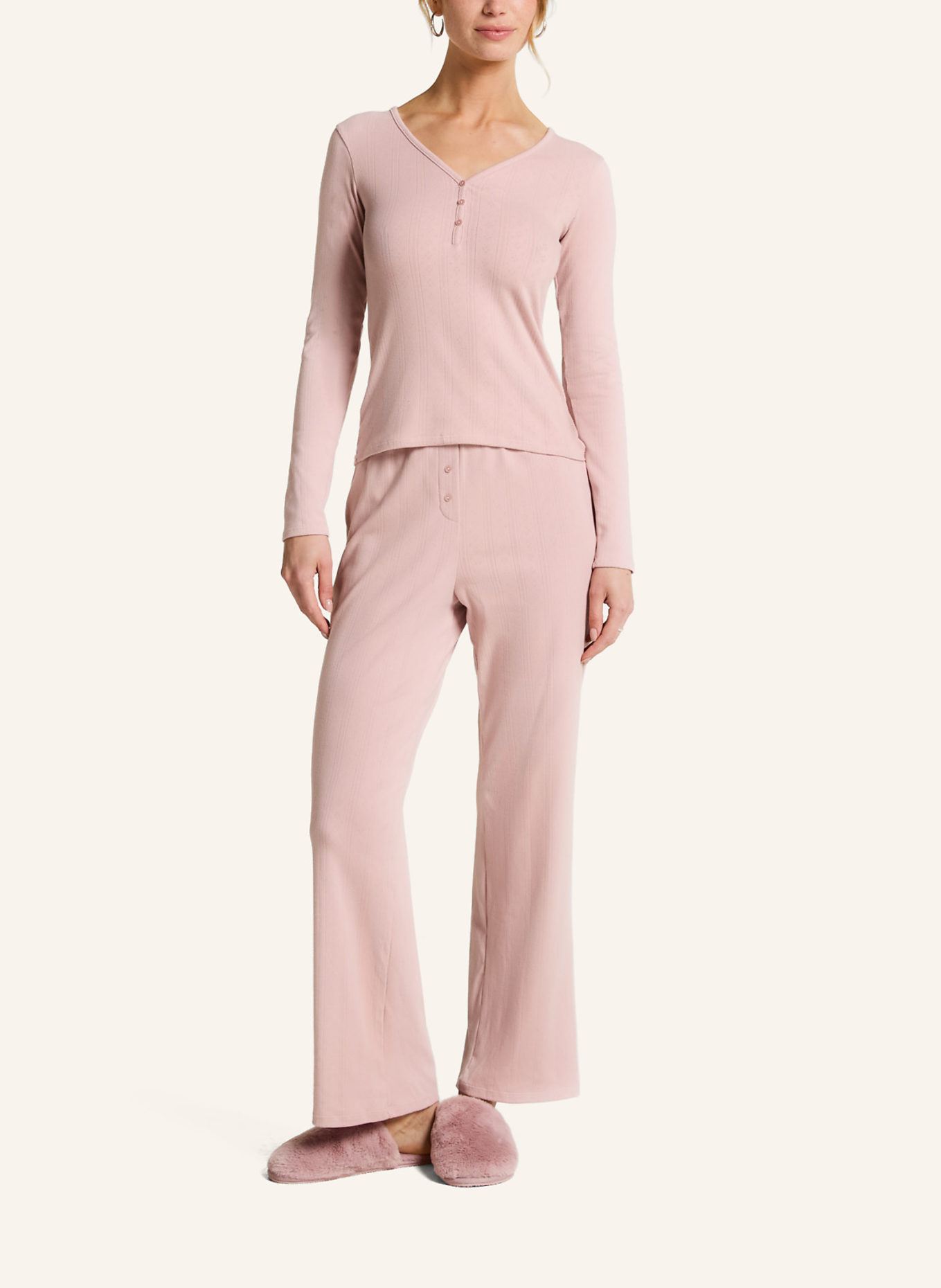 hunkemöller Jacke LANGARM HENLEY: PINK