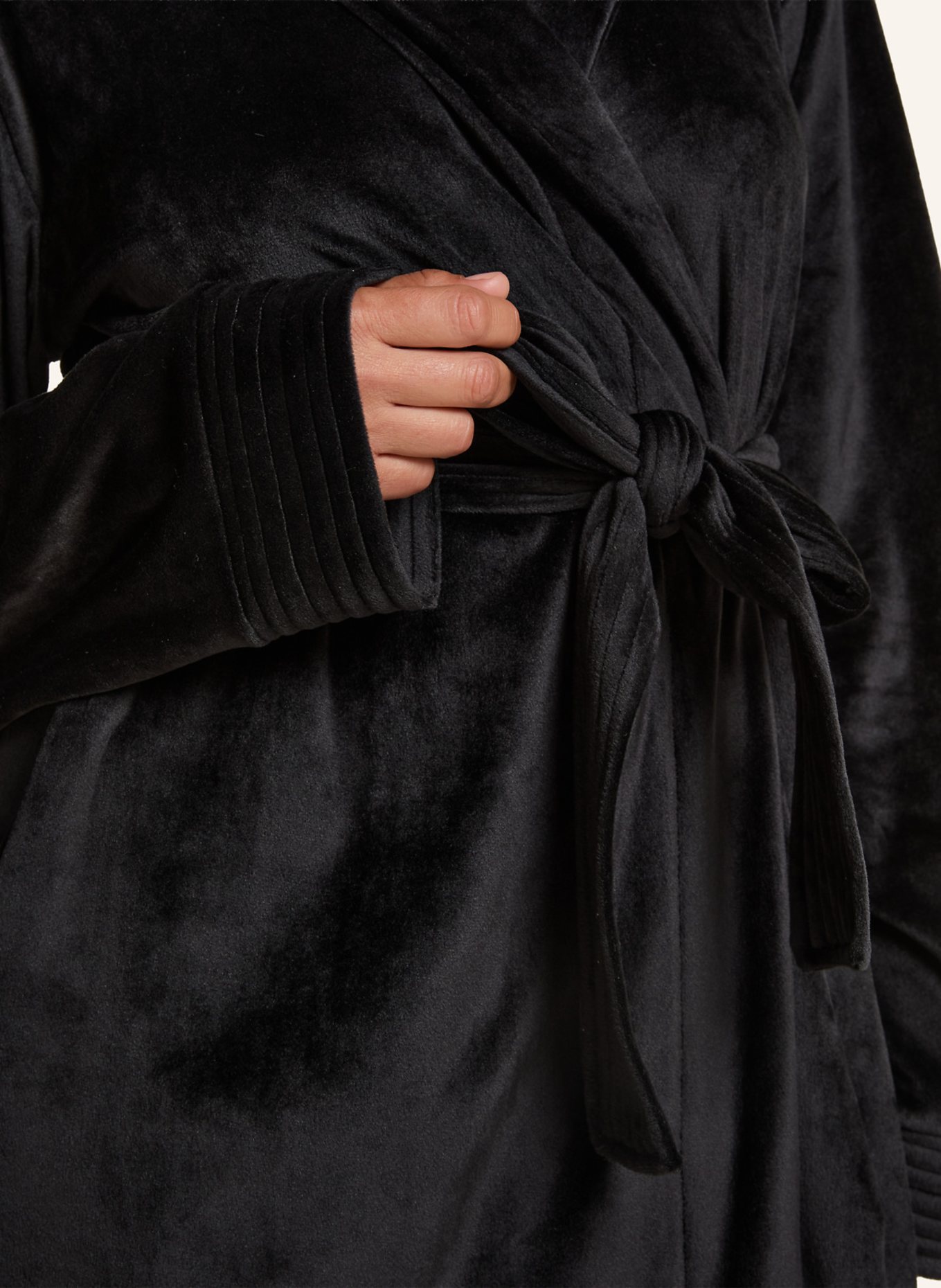 hunkemöller Bademantel VELOUR: SCHWARZ