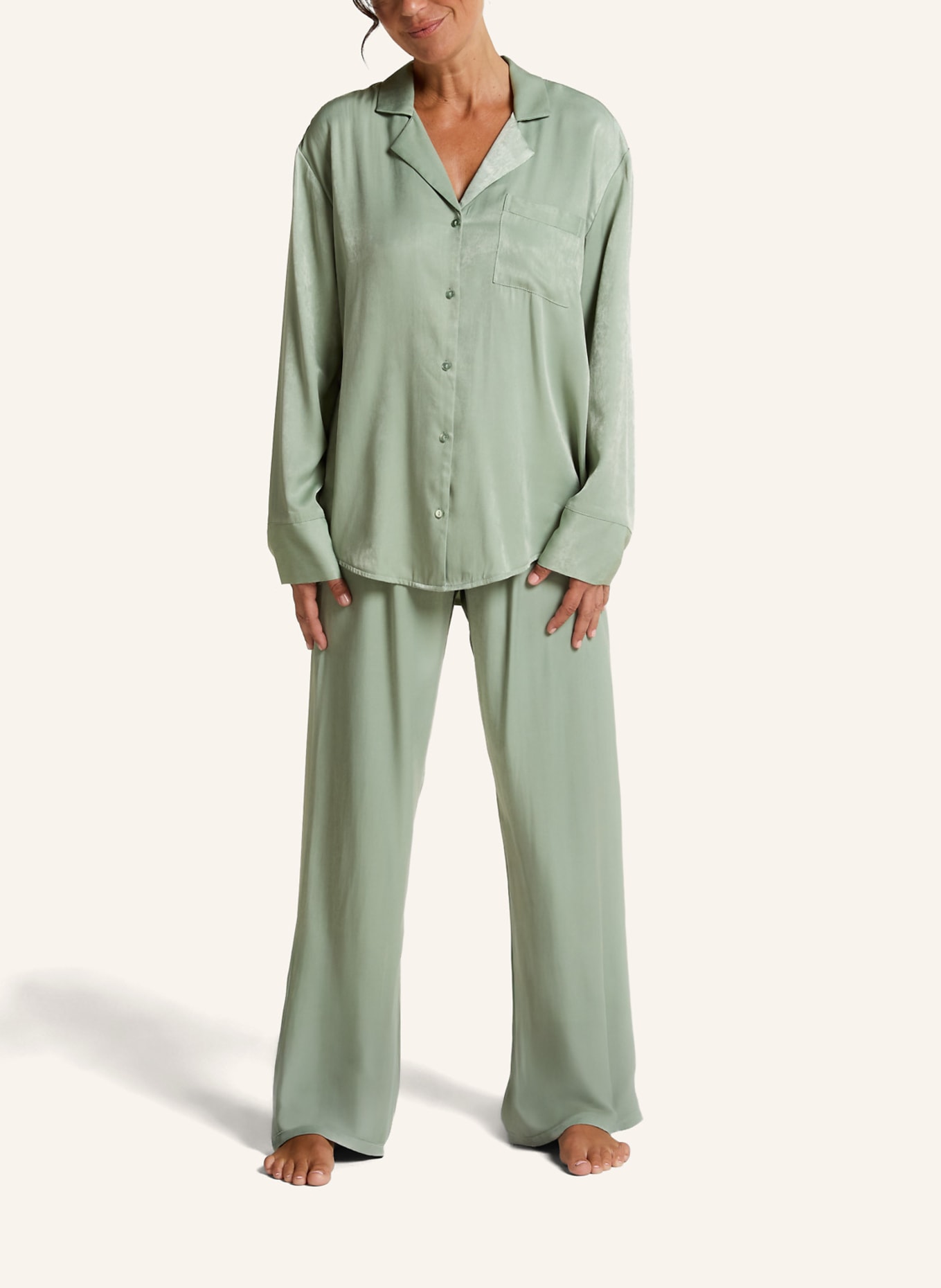 hunkemöller Pyjama-Jacke AYLA: GRÜN