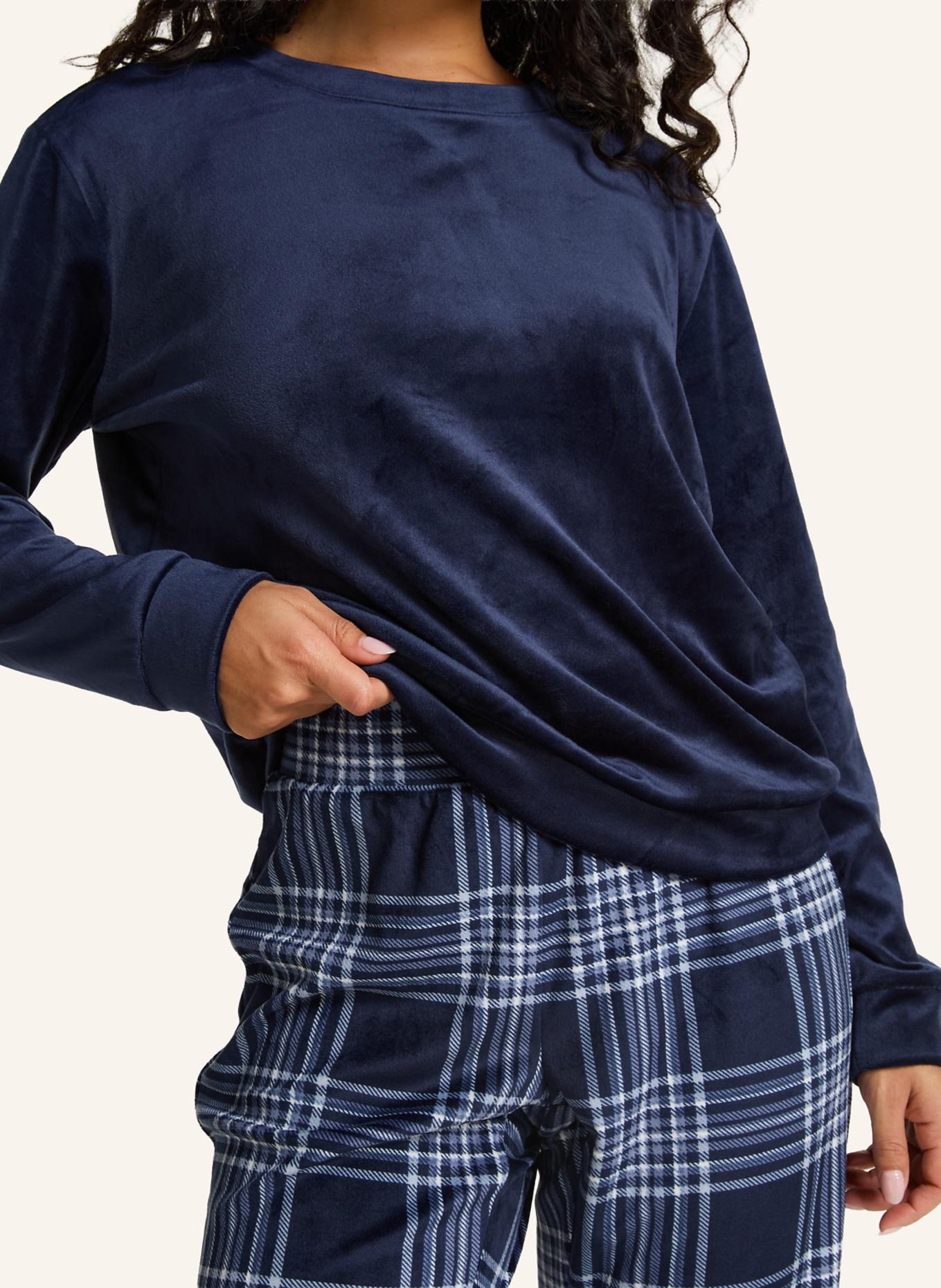 hunkemöller Schlafanzug VELVET: BLAU