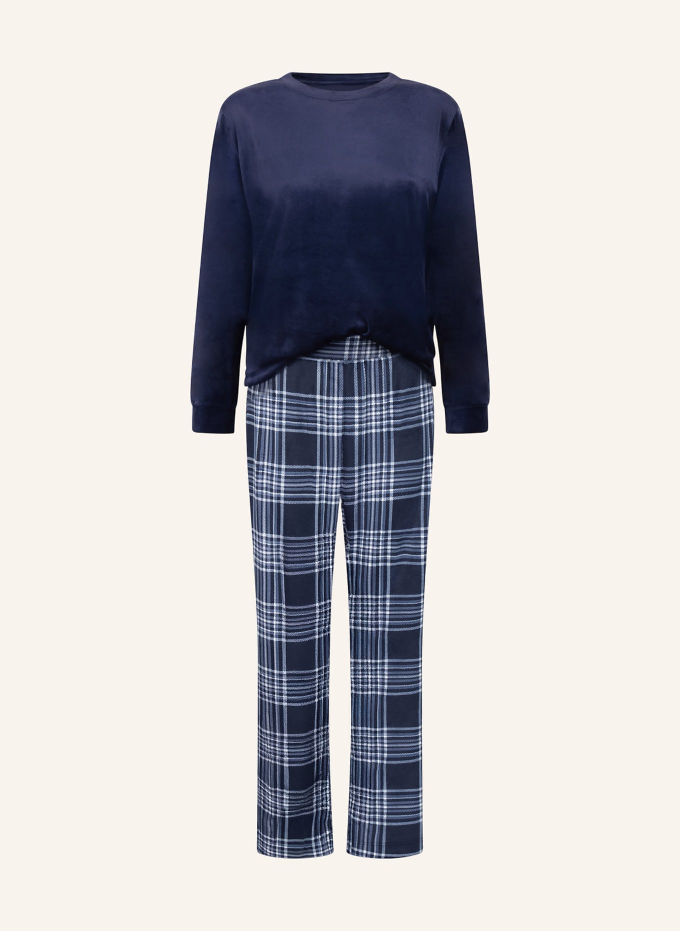 hunkemöller Schlafanzug VELVET: BLAU