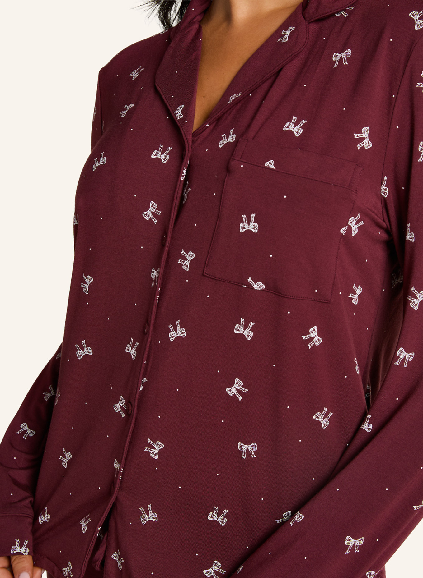 hunkemöller Pyjama-Jacke JERSEY ESSENTIAL: LILA