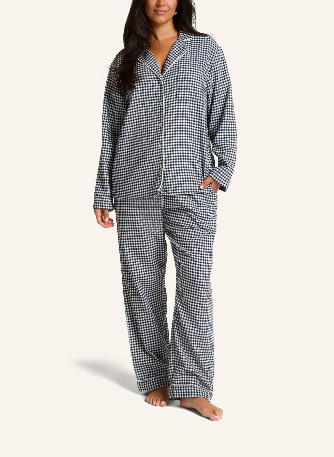 hunkemöller Pyjama-Jacke FLANNEL: BLAU