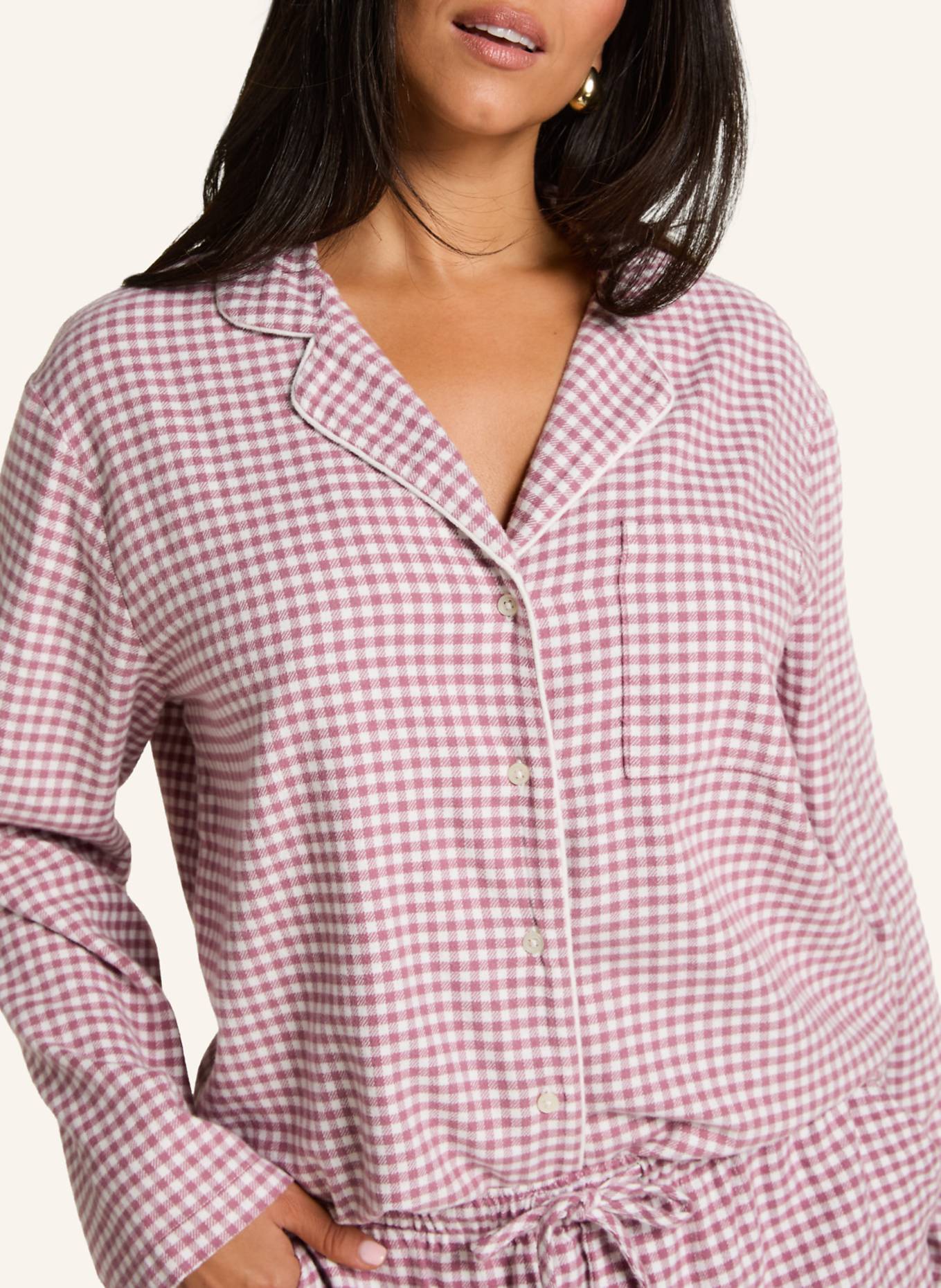 hunkemöller Pyjama-Jacke FLANNEL: LILA
