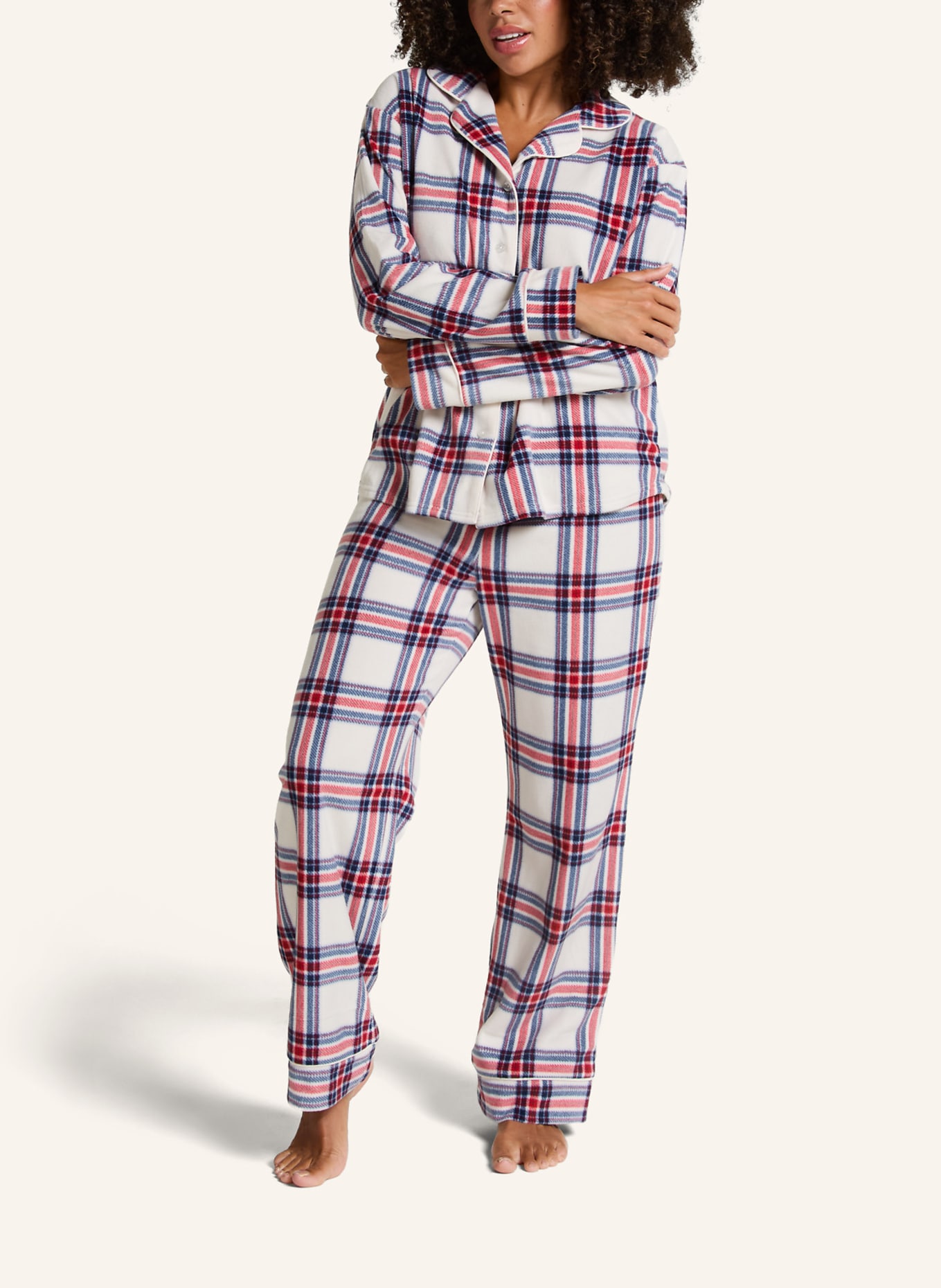 hunkemöller Schlafanzug FLEECE: WEISS