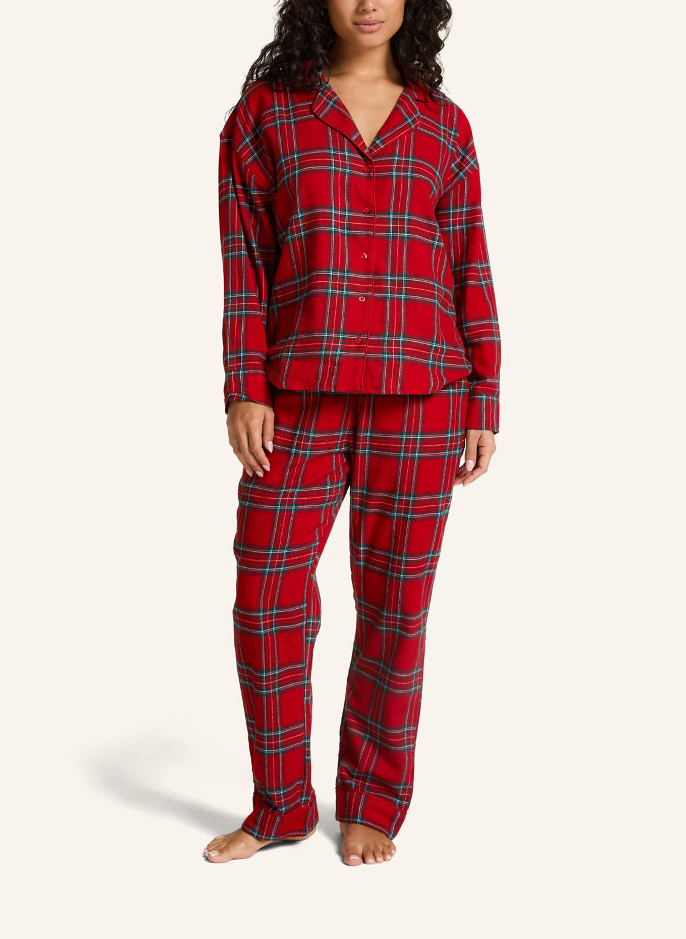 hunkemöller Schalfshirt FLANNEL: ROT