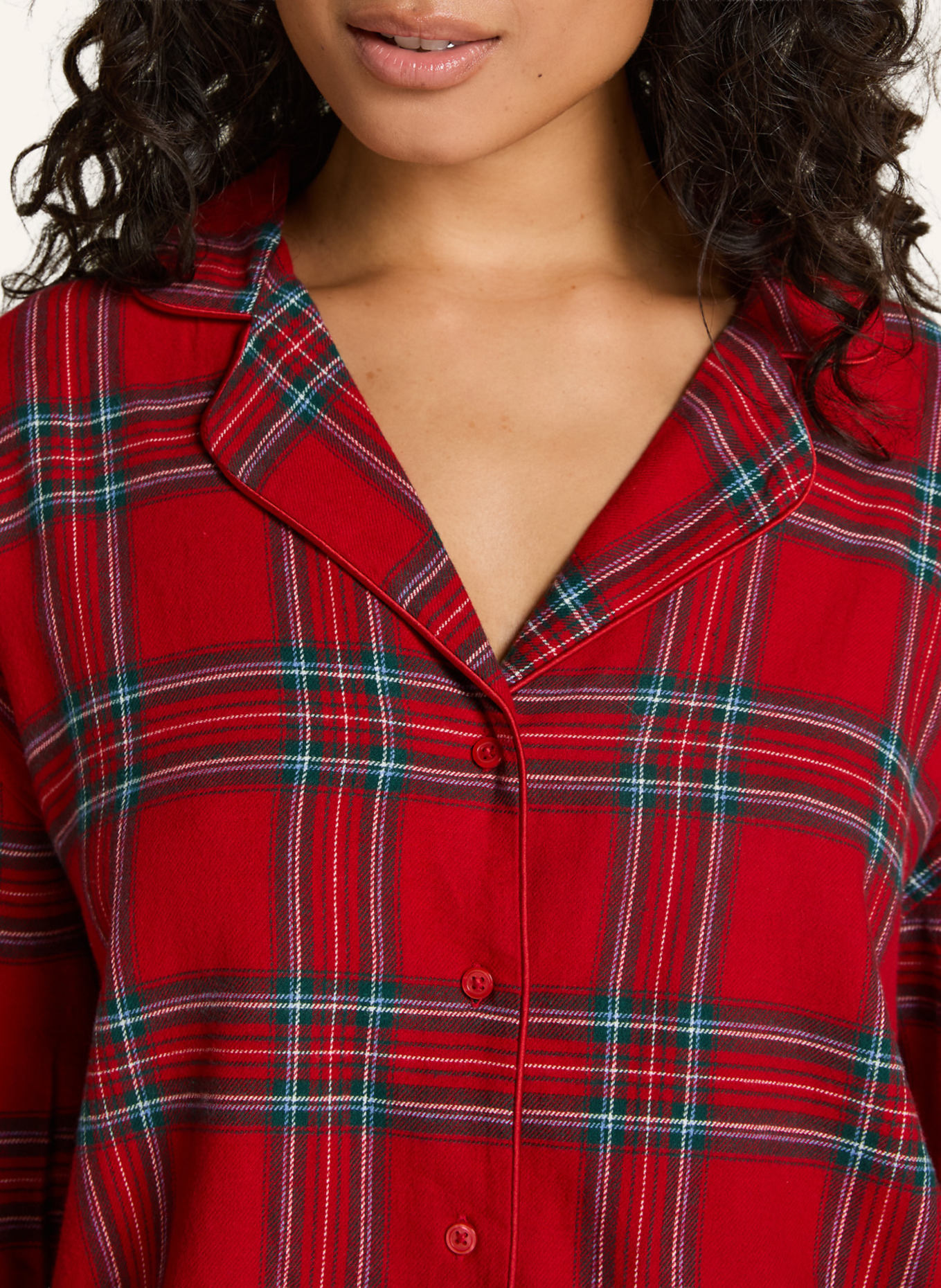 hunkemöller Schalfshirt FLANNEL: ROT