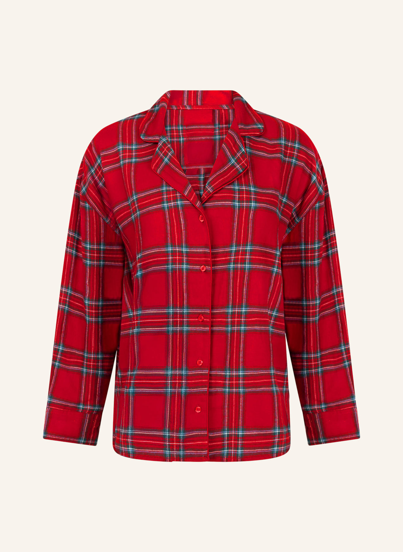 hunkemöller Schalfshirt FLANNEL: ROT