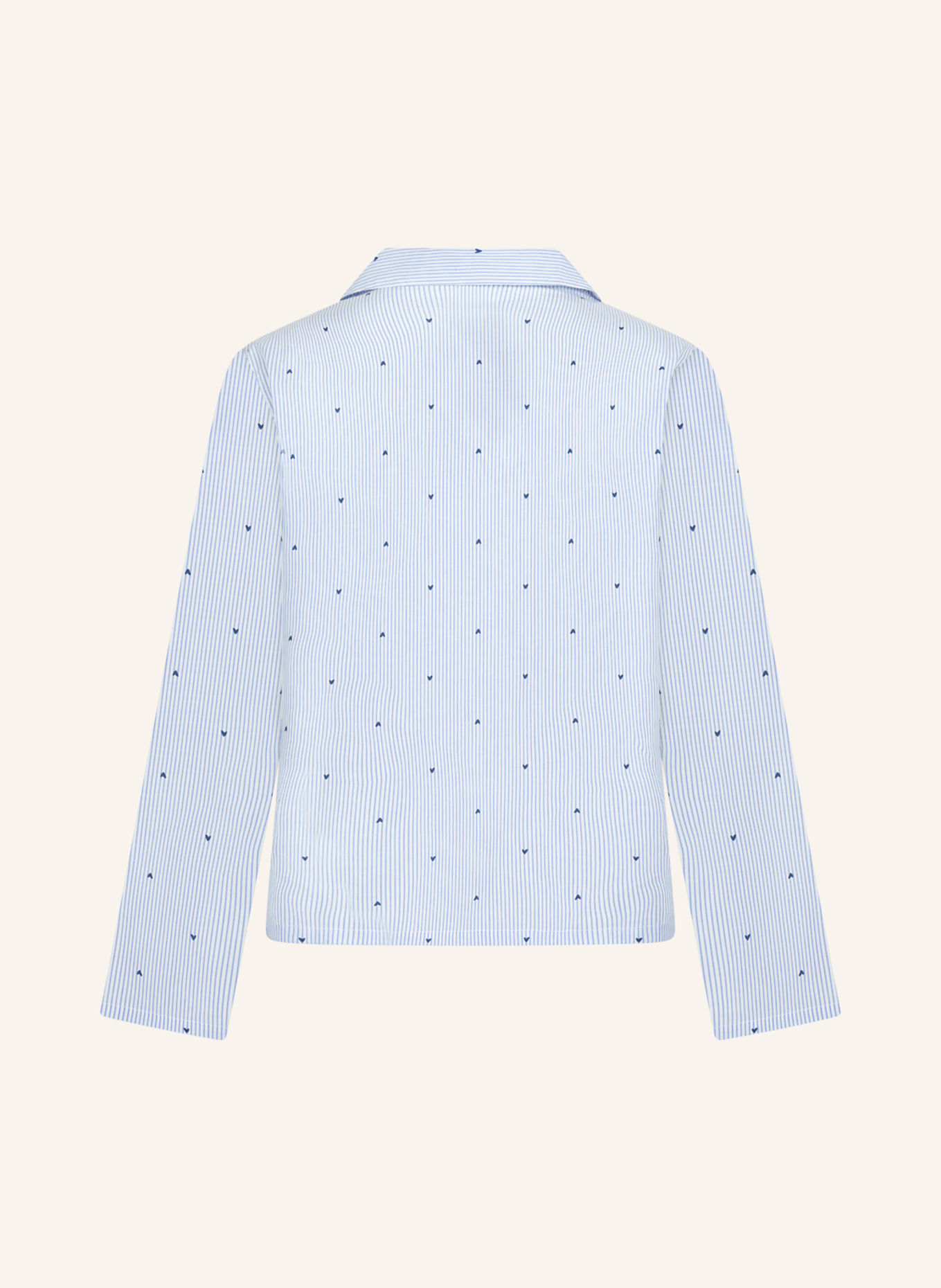 hunkemöller Langarm Schlafshirt COTTON STRIPE HEART: BLAU