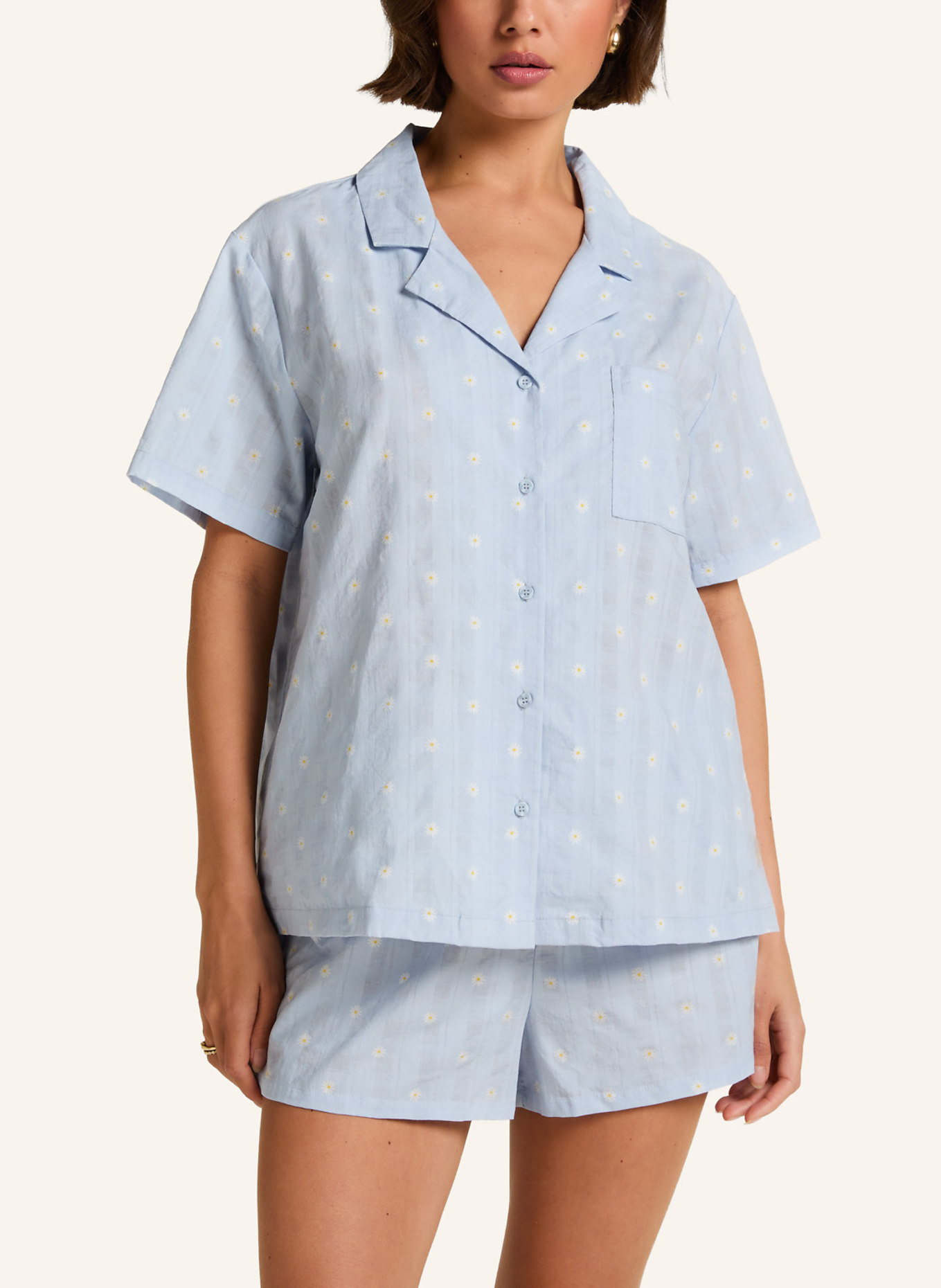 hunkemöller Schlafshirt WOVEN: BLAU